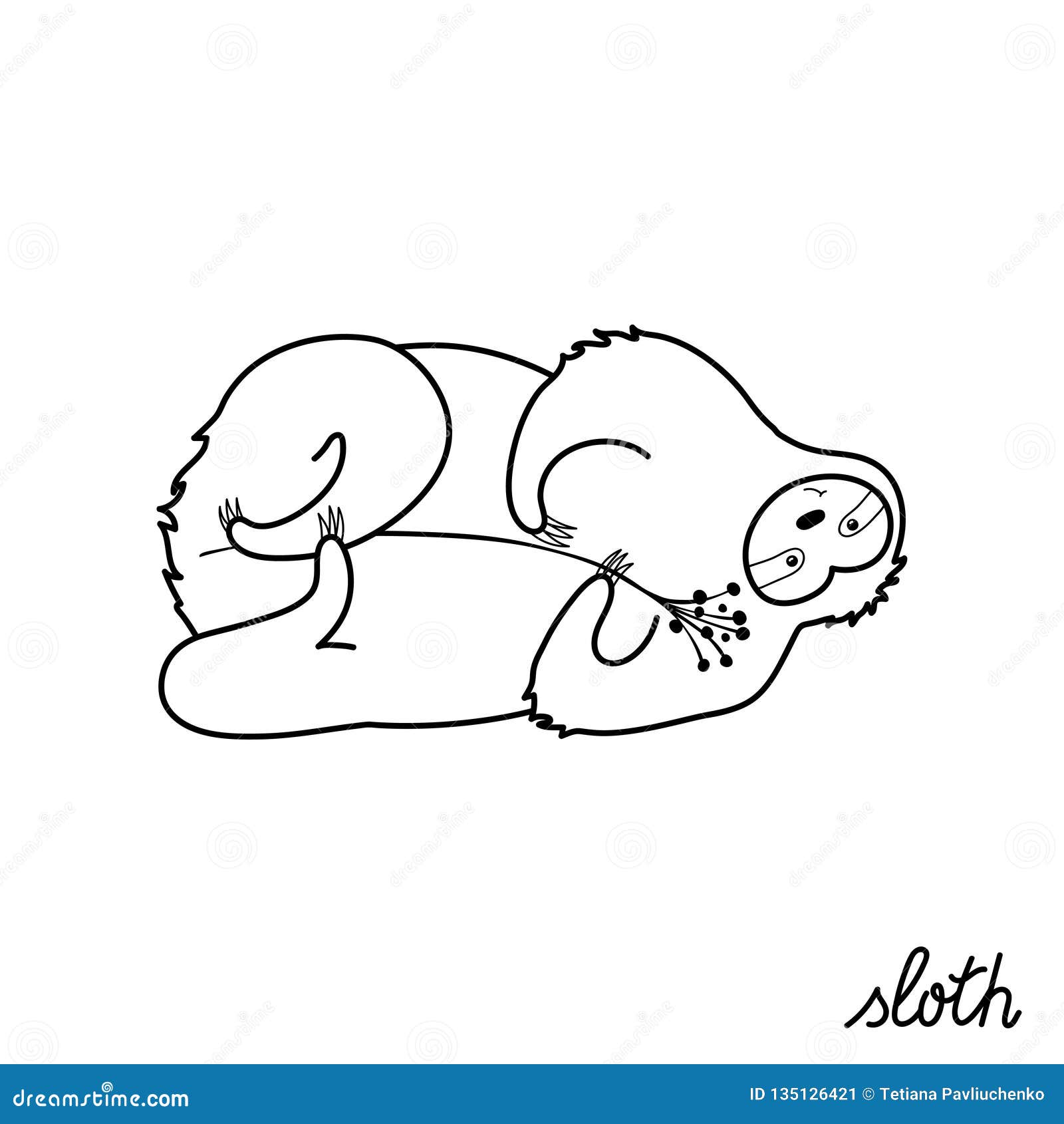 Vector Illustration of Cute Character Sloth Stock Vector - Illustration ...