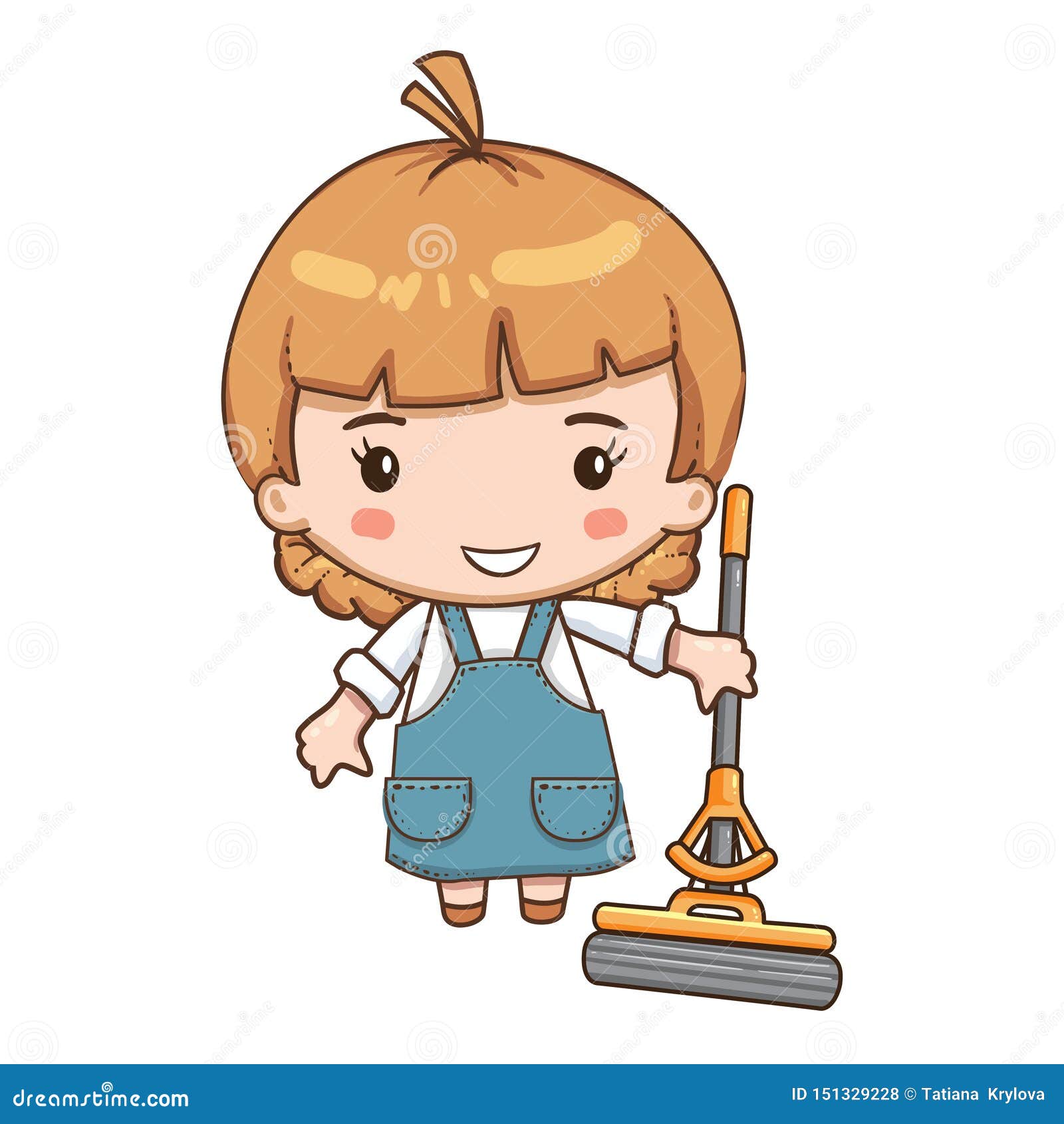 Cartoon Cleaning Service Girl in Formal Clothes. Stock Vector -  Illustration of house, clean: 151329228