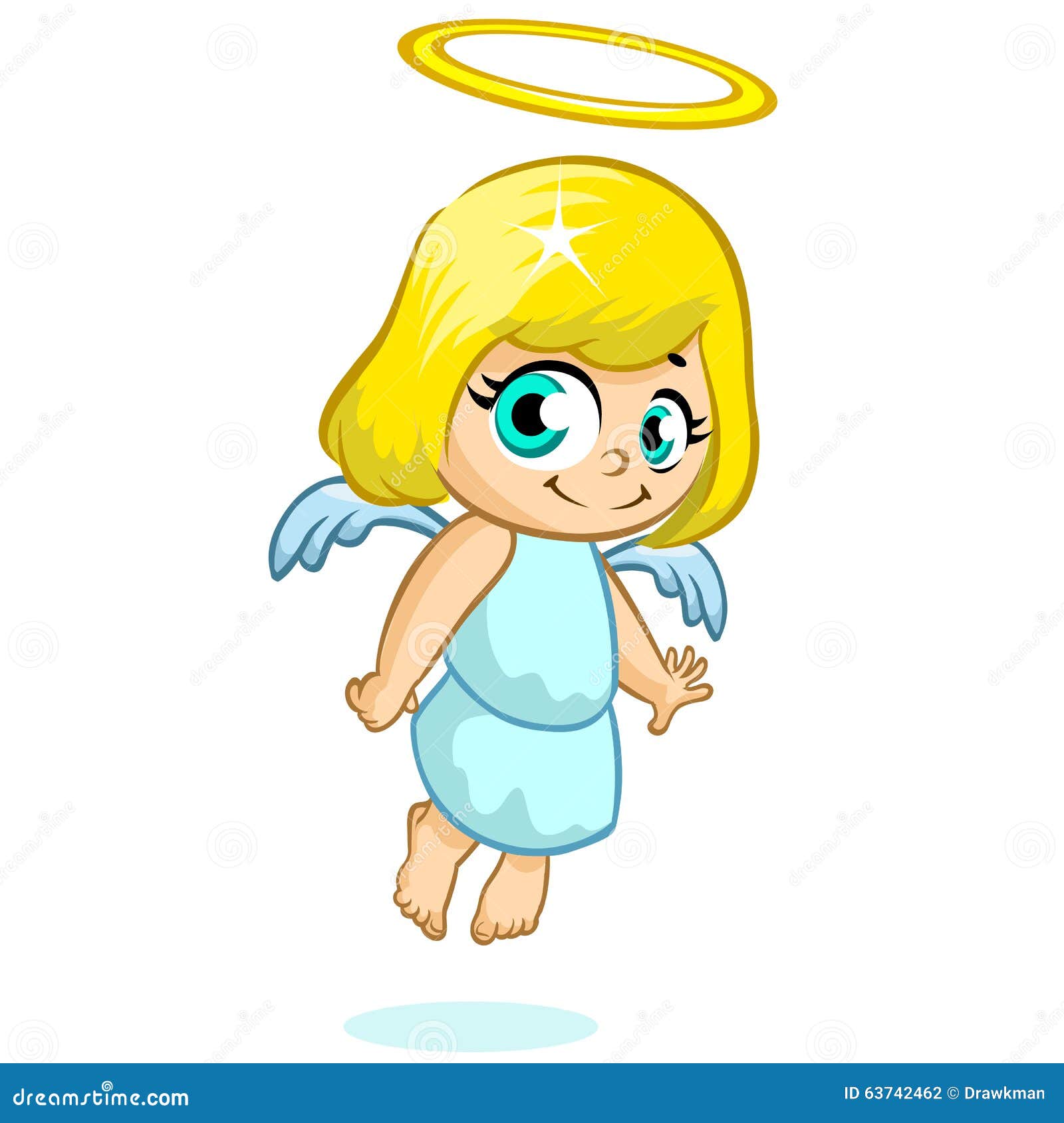 Vector Illustration Of A Cute Christmas Angel Character Stock Vector - Image: 637424621300 x 1390