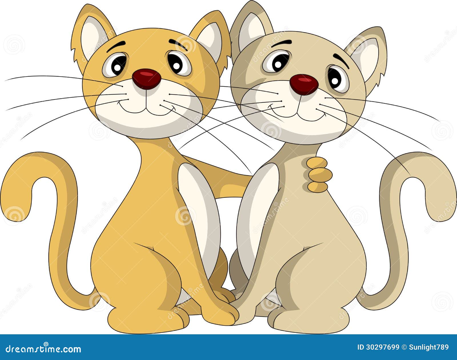 Cute couple cat stock illustration. Illustration of heart - 30297699
