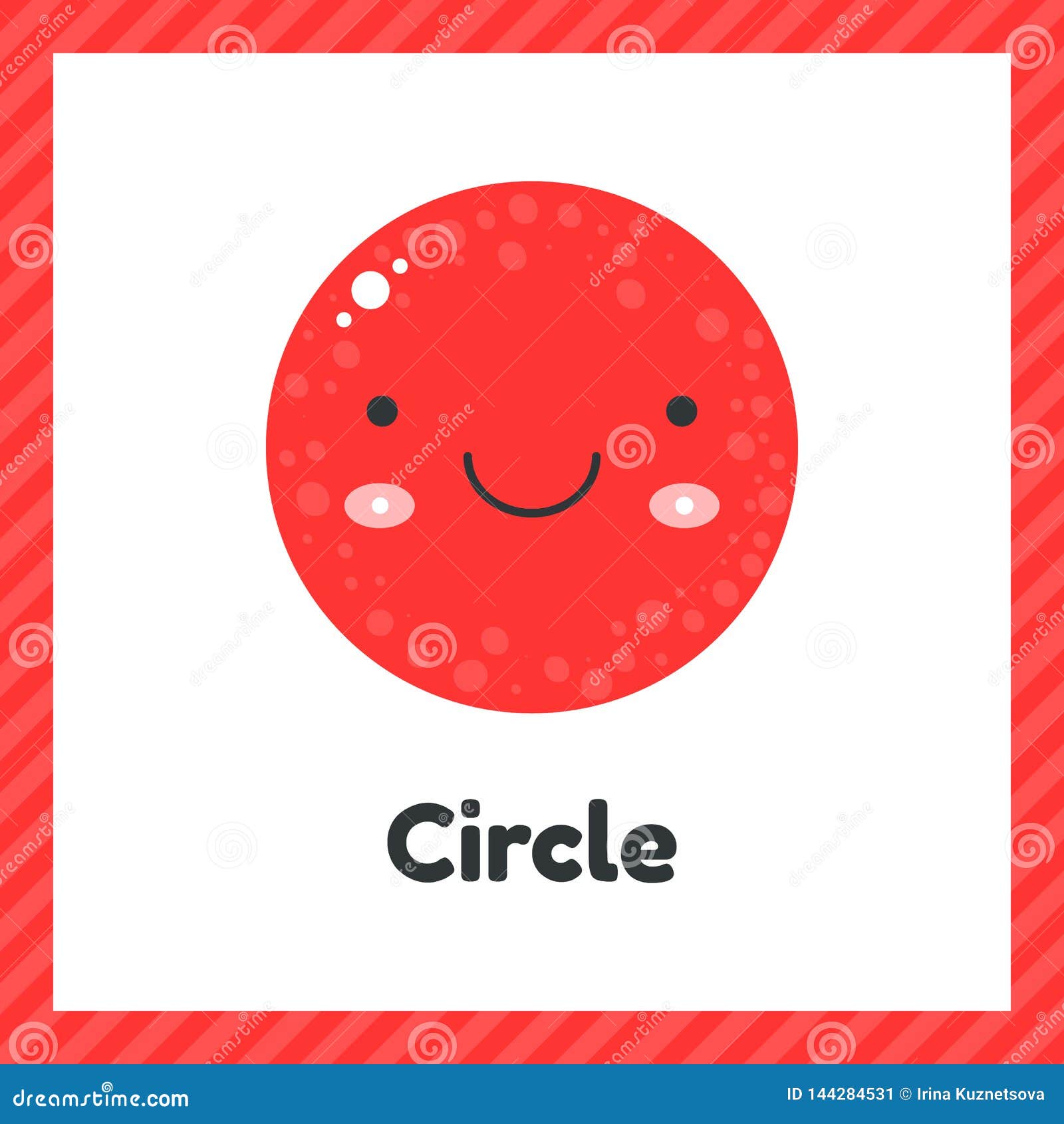 Vector Illustration. Cute Geometric Figures for Kids. Red Shape Circle
