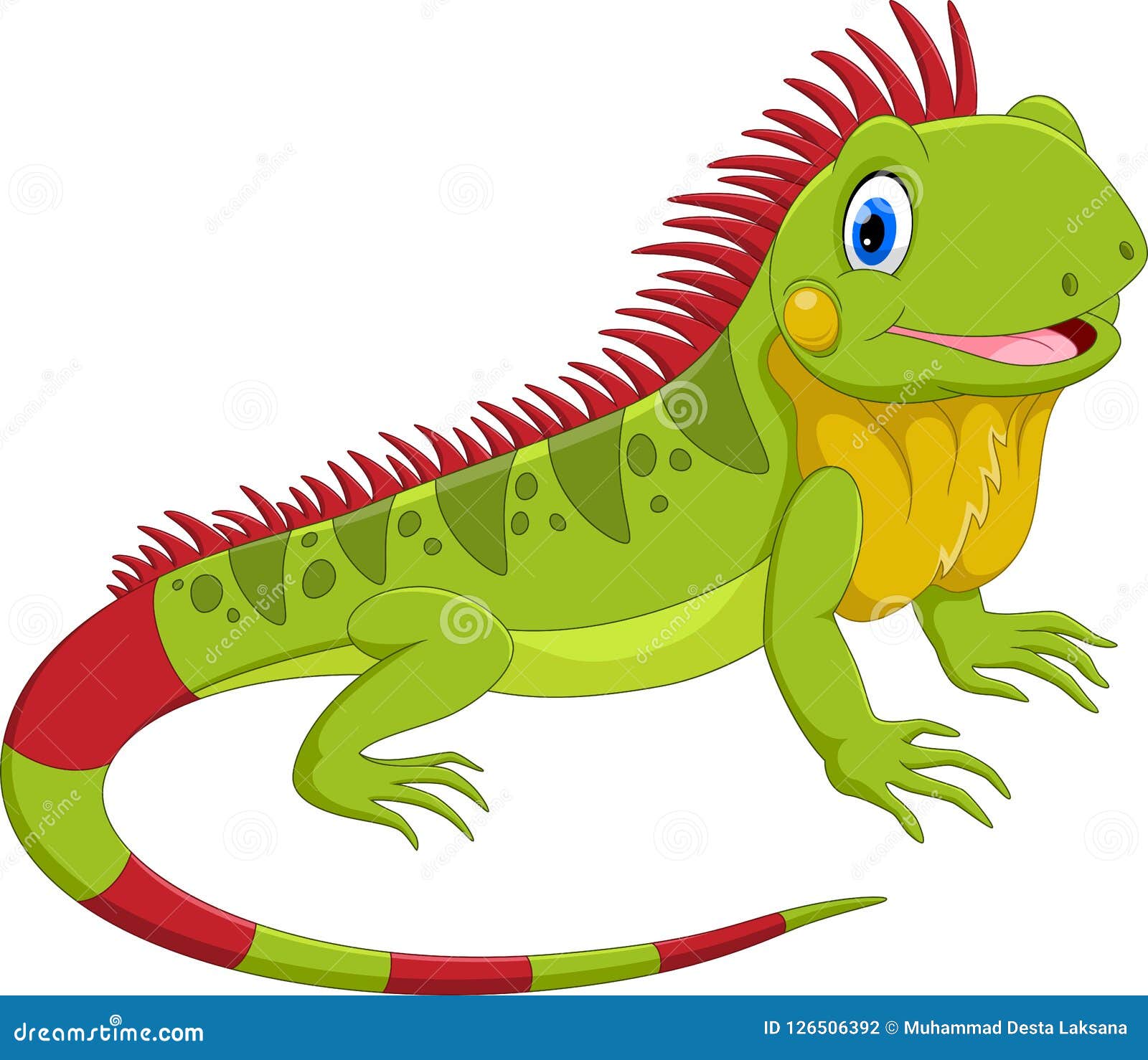   of cute iguana cartoon
