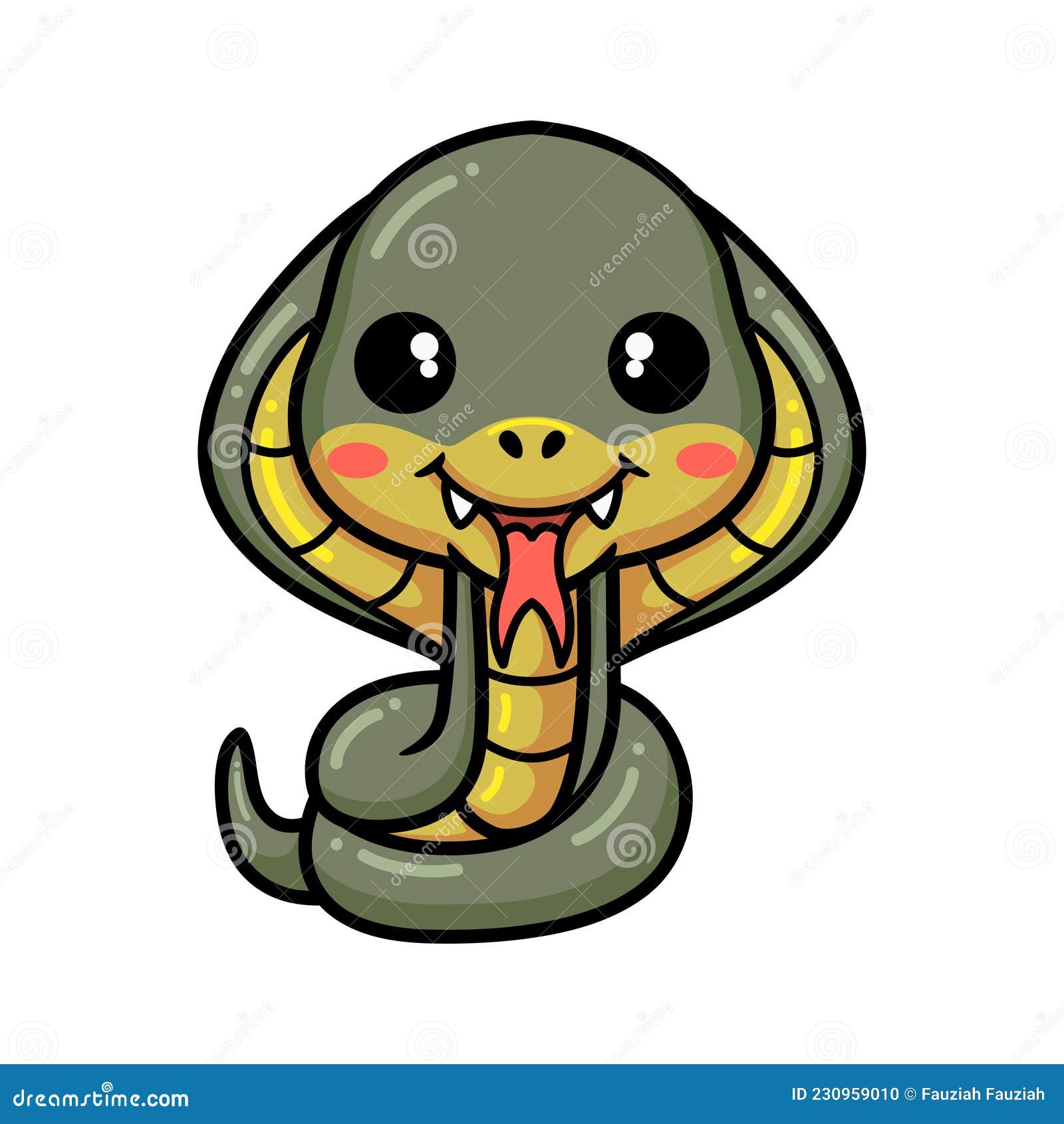 Cute Little Cobra Snake Cartoon Stock Vector - Illustration of little ...