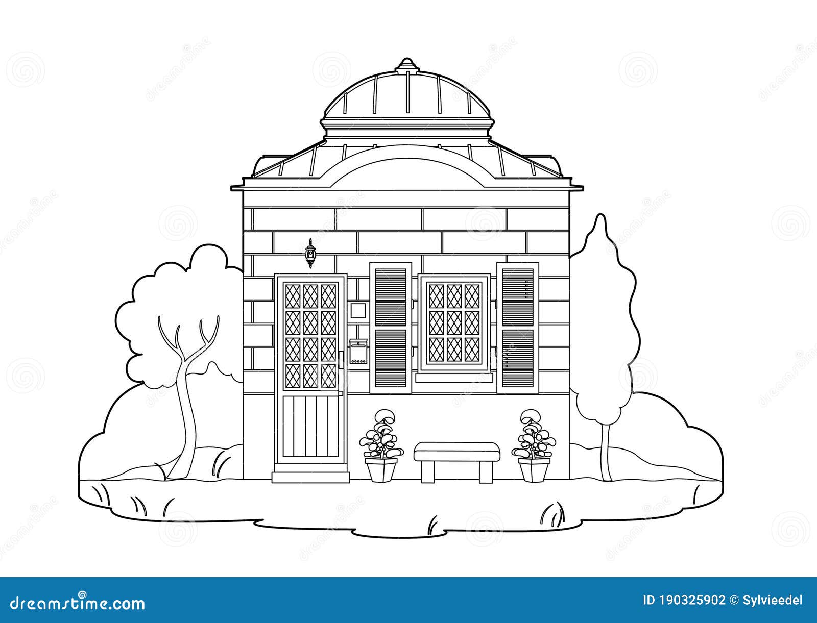 Drawing Of A Charming House Stock Vector Illustration Of Exterior Window 190325902