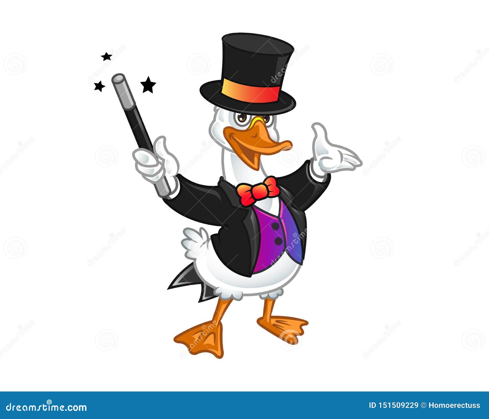 Cute Magician Goose Cartoon Mascot Stock Vector - Illustration of magic,  entertainer: 151509229