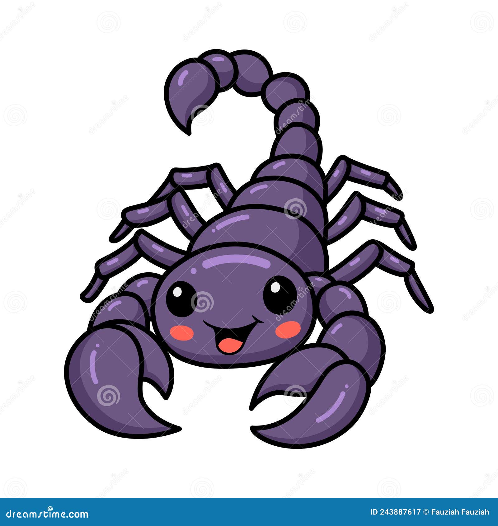 Cute Purple Scorpion Cartoon Character | CartoonDealer.com #243887617