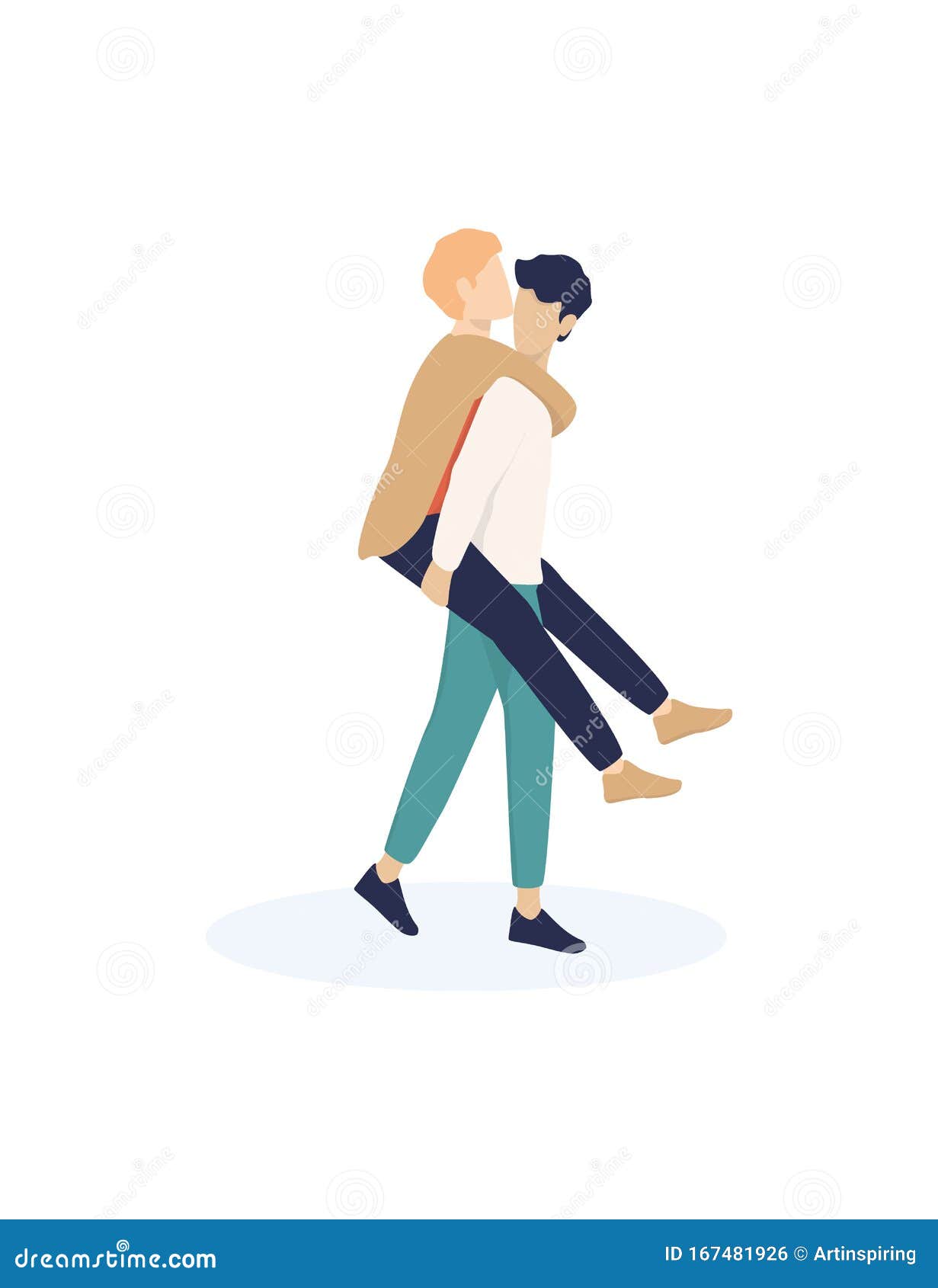 Vector Illustration Of Cute Romantic Couple Same Sex Couple And Lgbtq