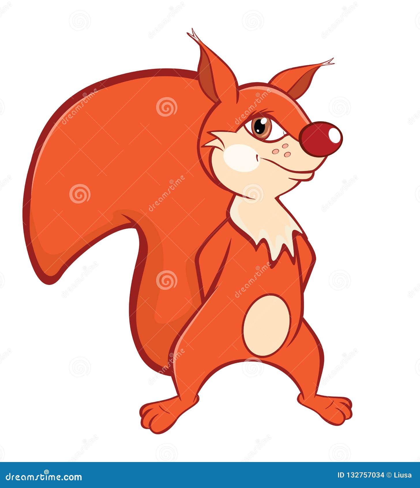 Vector Illustration of a Cute Squirrel. Cartoon Character Stock Vector -  Illustration of wildlife, smile: 132757034