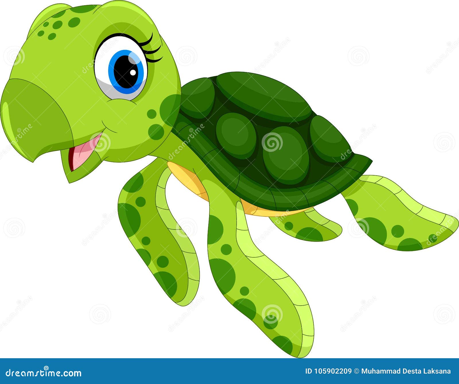 Vector Illustration of Cute Turtle Cartoon Stock Illustration -  Illustration of shell, aquatic: 105902209