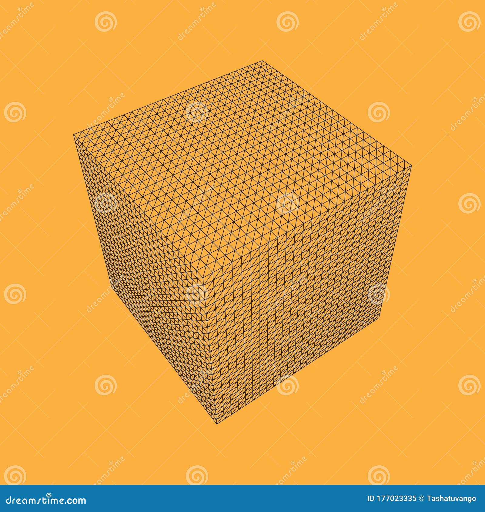 Vector Illustration of 3D CUBE Wireframe Mesh Stock Vector ...