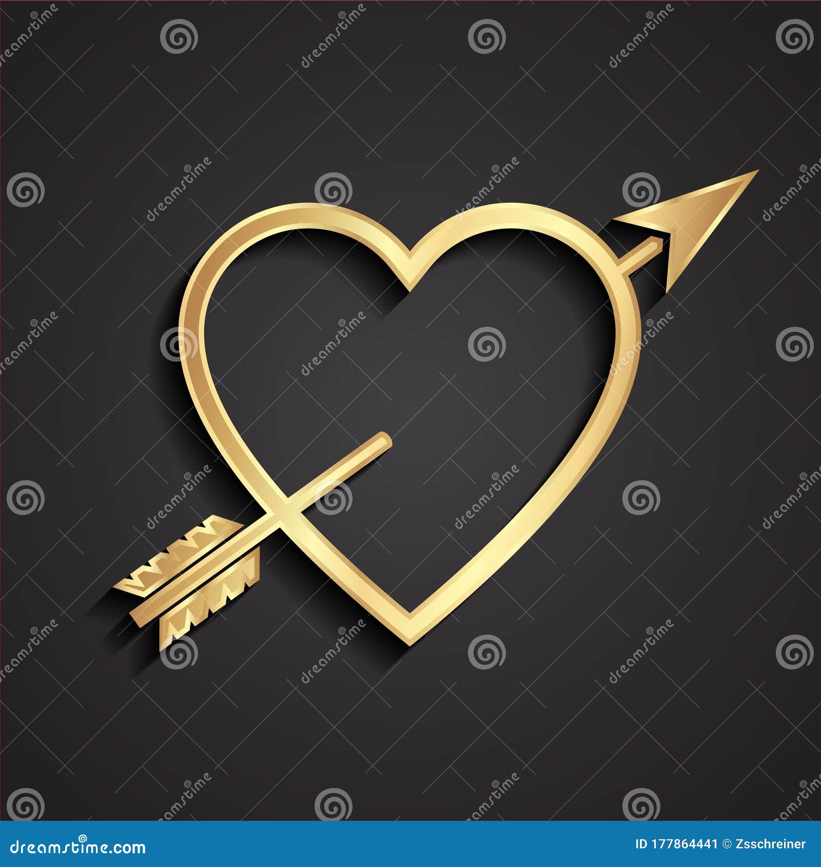 Metal Heart With Arrow through it.