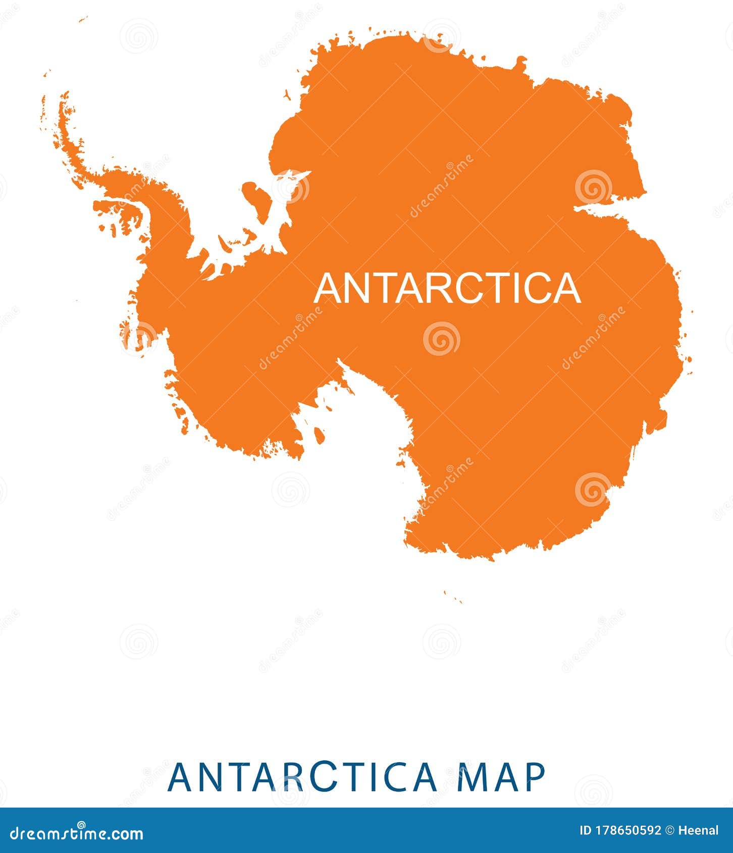 Map of Antarctica with Country Claims