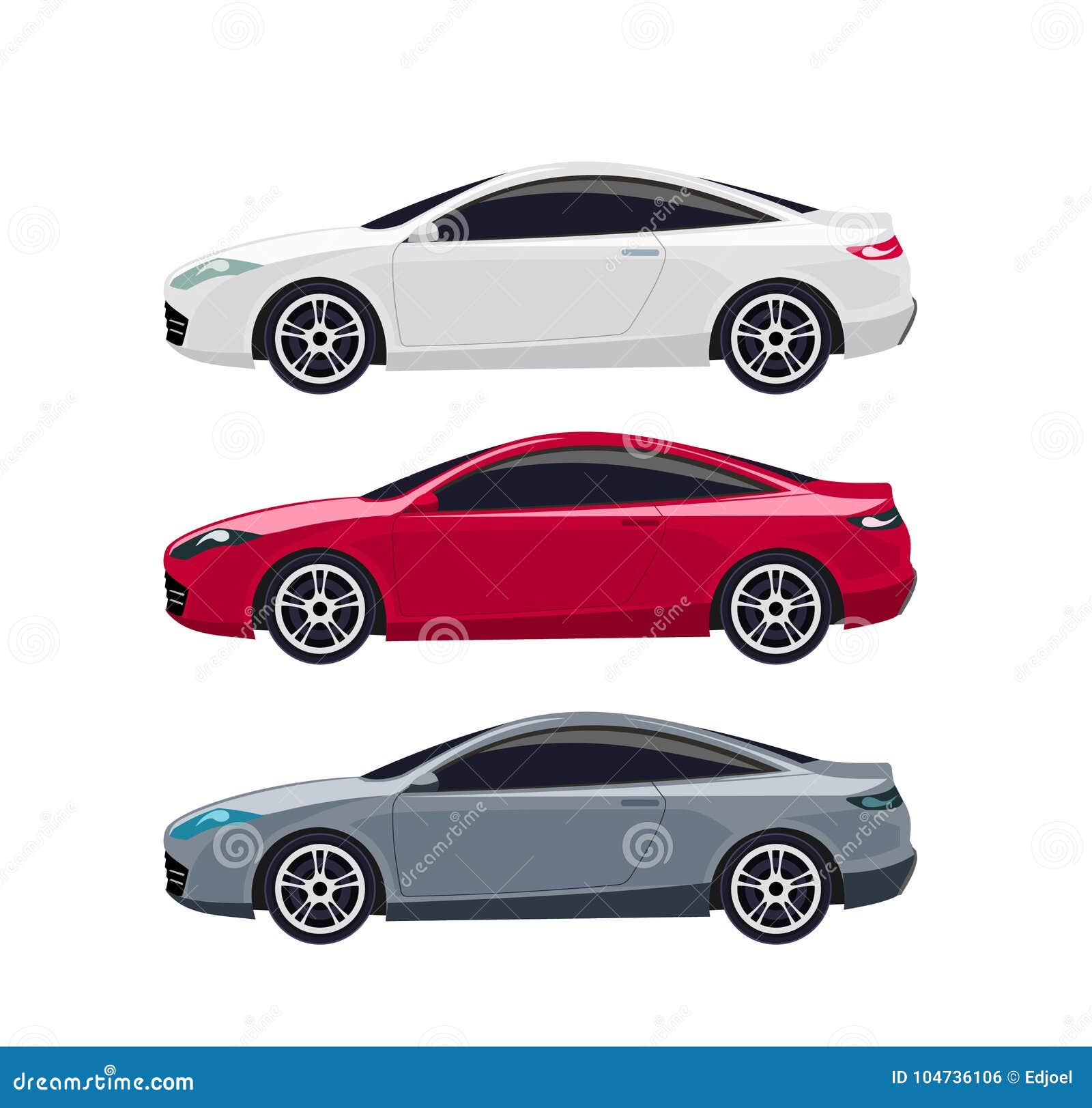 model red and blue of profile cars. super modern cars sports