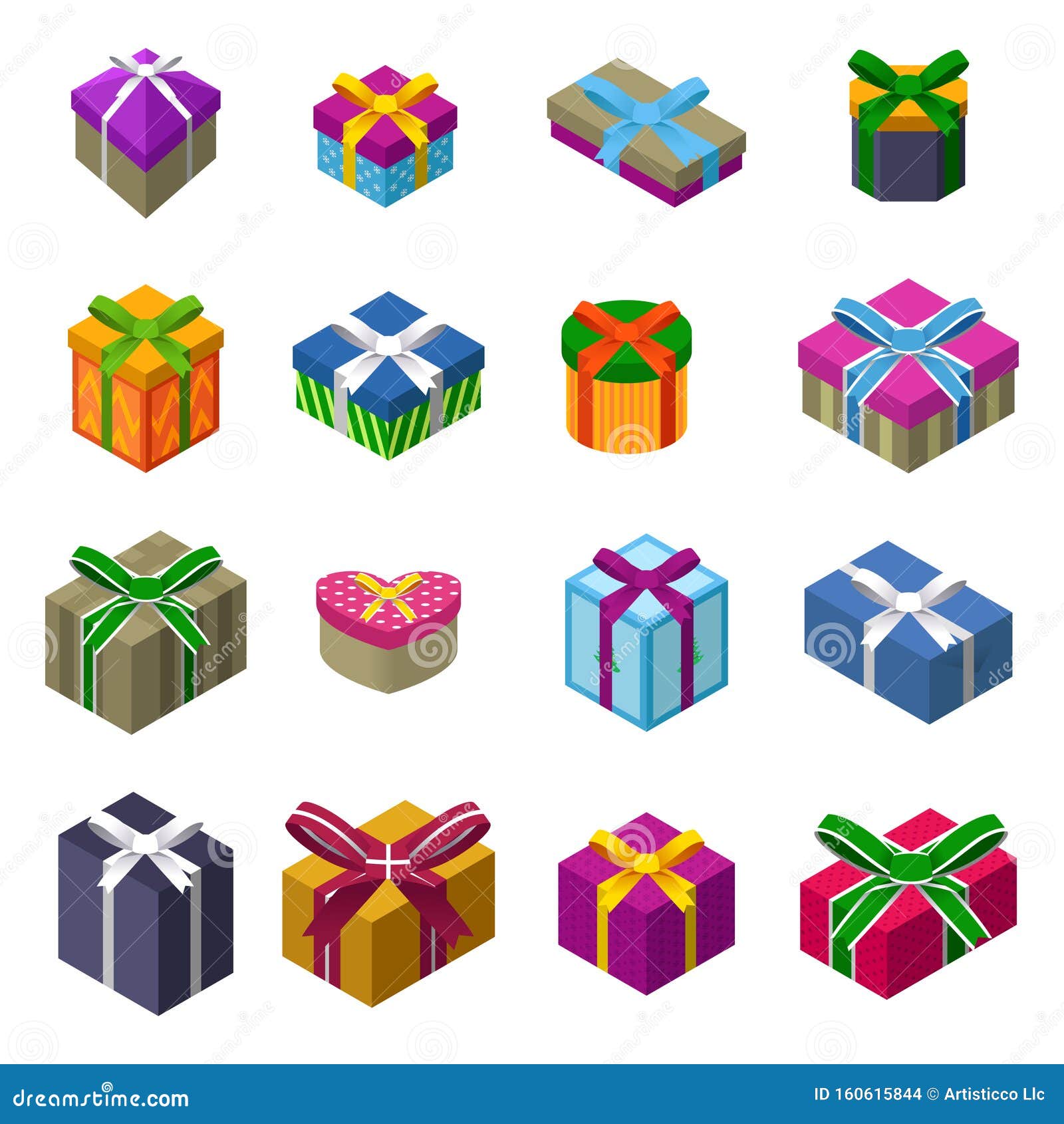 Different Designs Of Christmas Present Boxes Stock Vector - Illustration of celebration ...