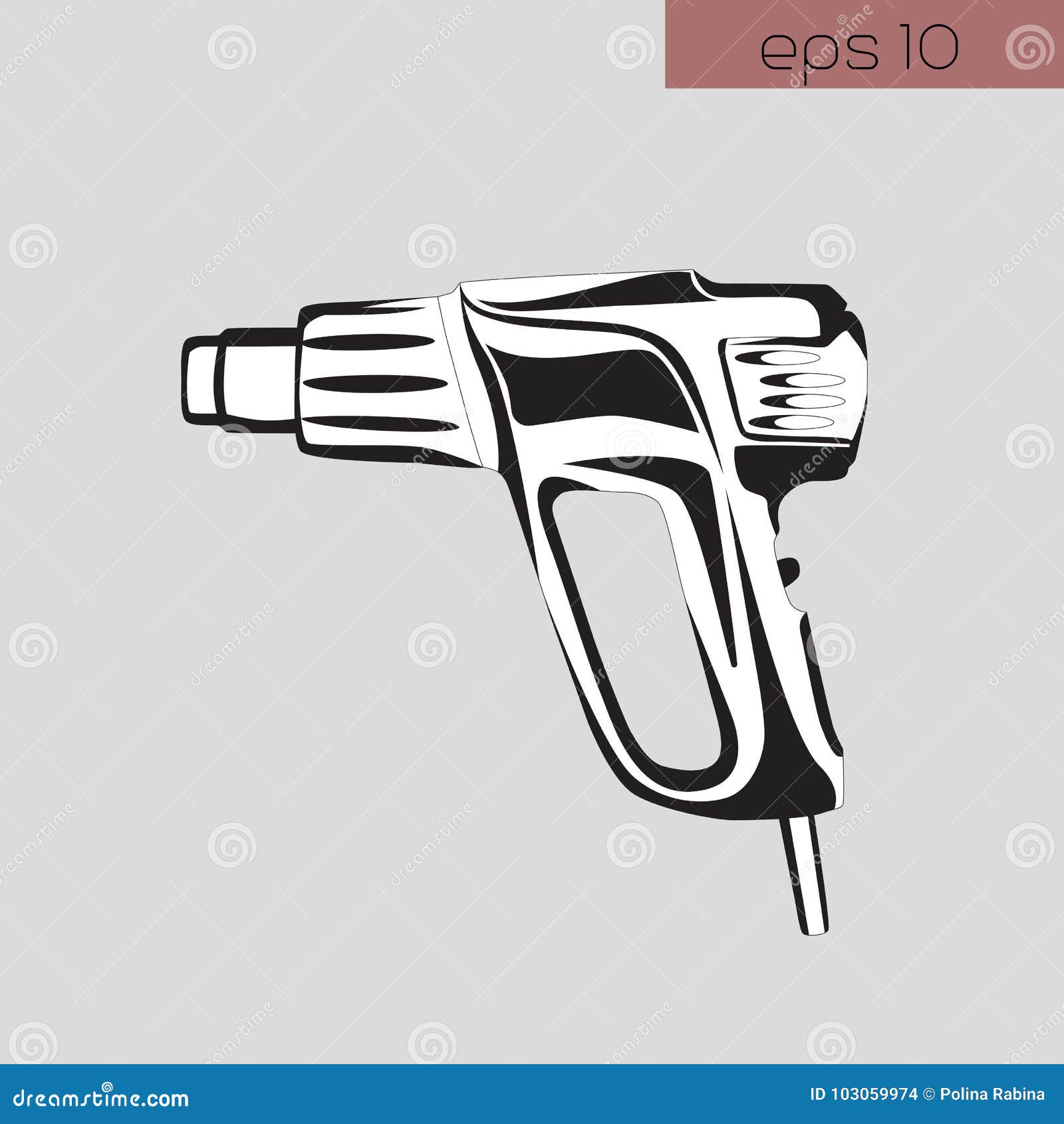 A Vector Illustration of Digital Heat Gun Stock Vector Illustration
