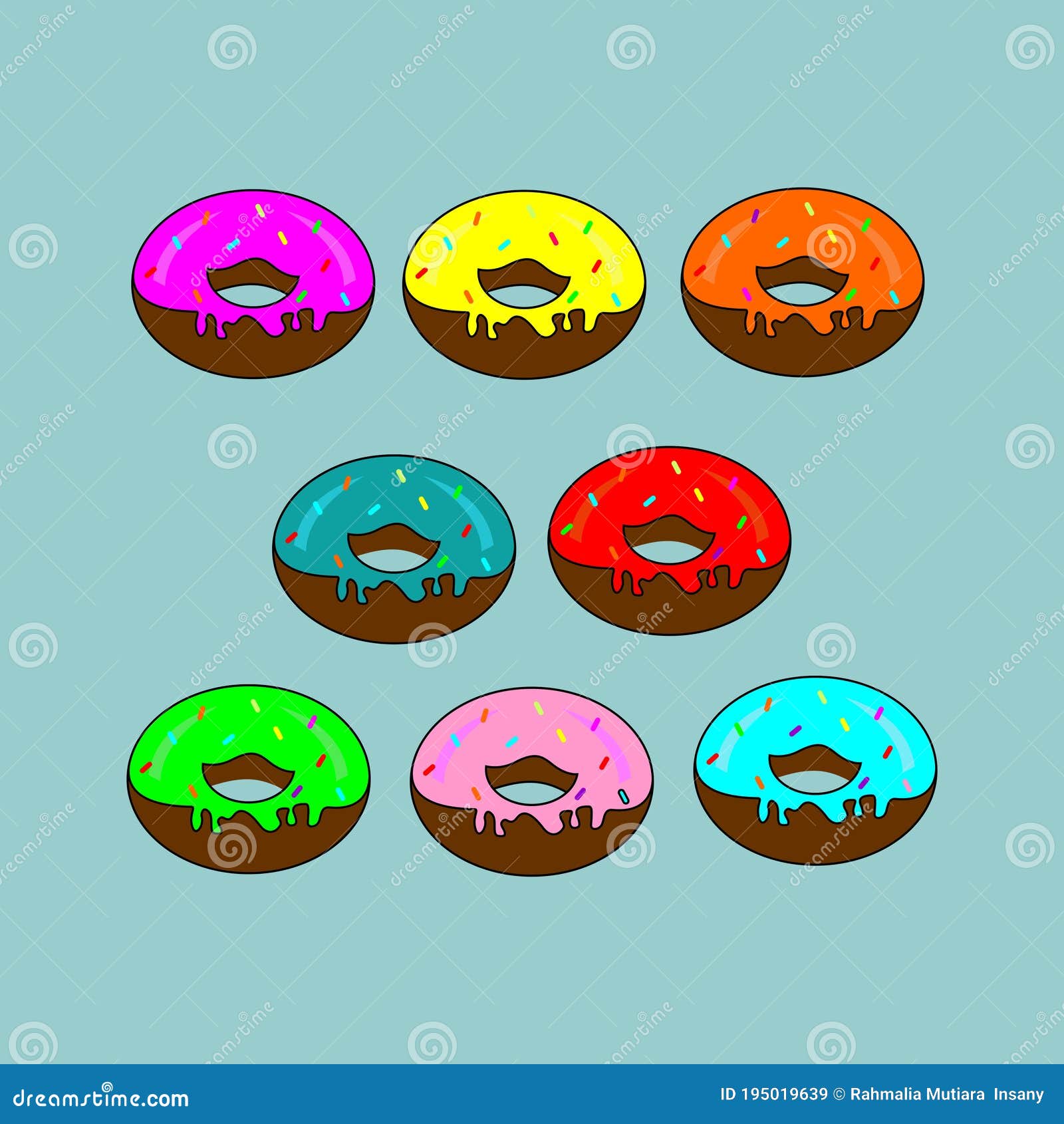 Vector Illustration of Donut Theme Stock Vector - Illustration of farm ...