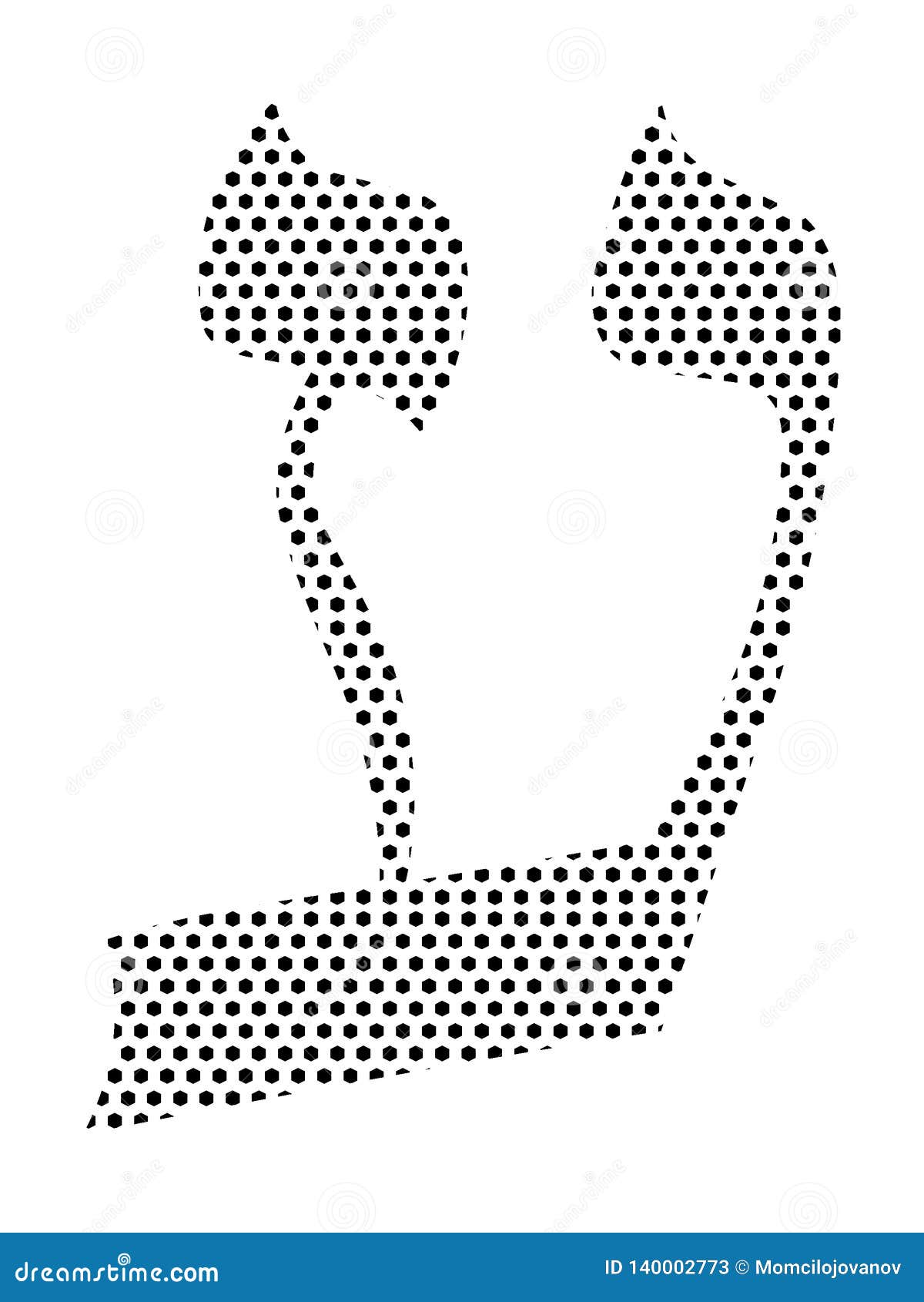 dotted pattern hebrew alphabet letter of ayin