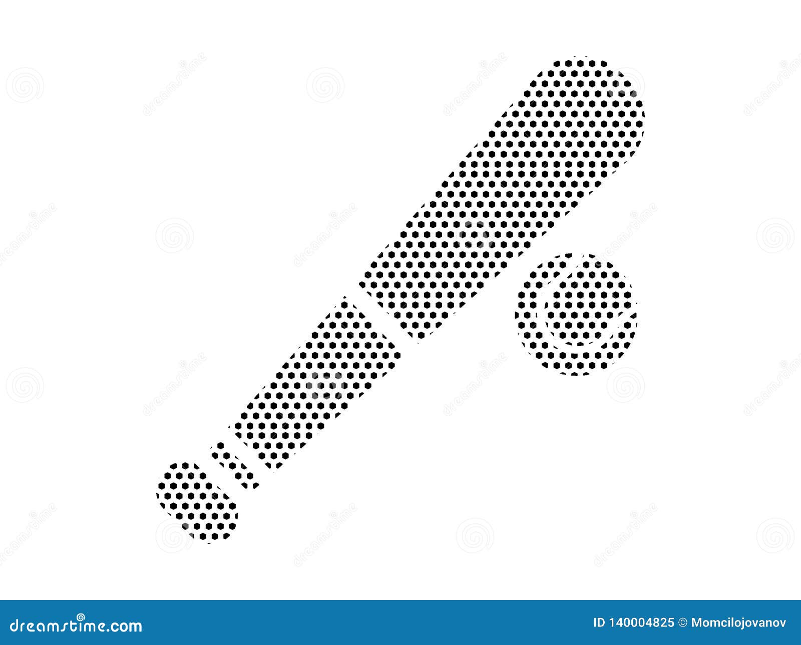 Dotted Pattern Picture of a Baseball Bat Stock Vector Illustration of crosshair, clubs 140004825