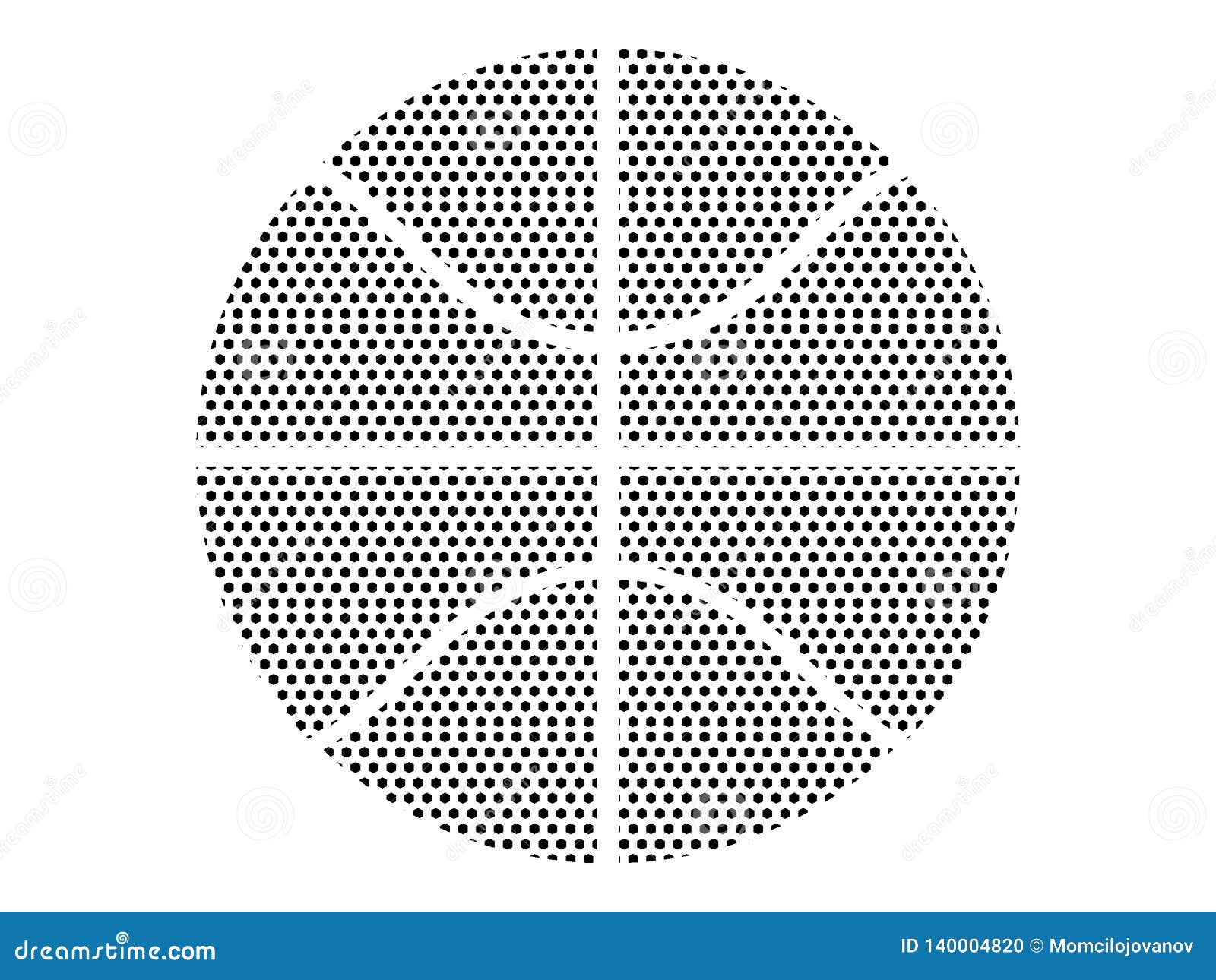 Dotted Pattern Picture of a Basketball Ball Stock Vector Illustration