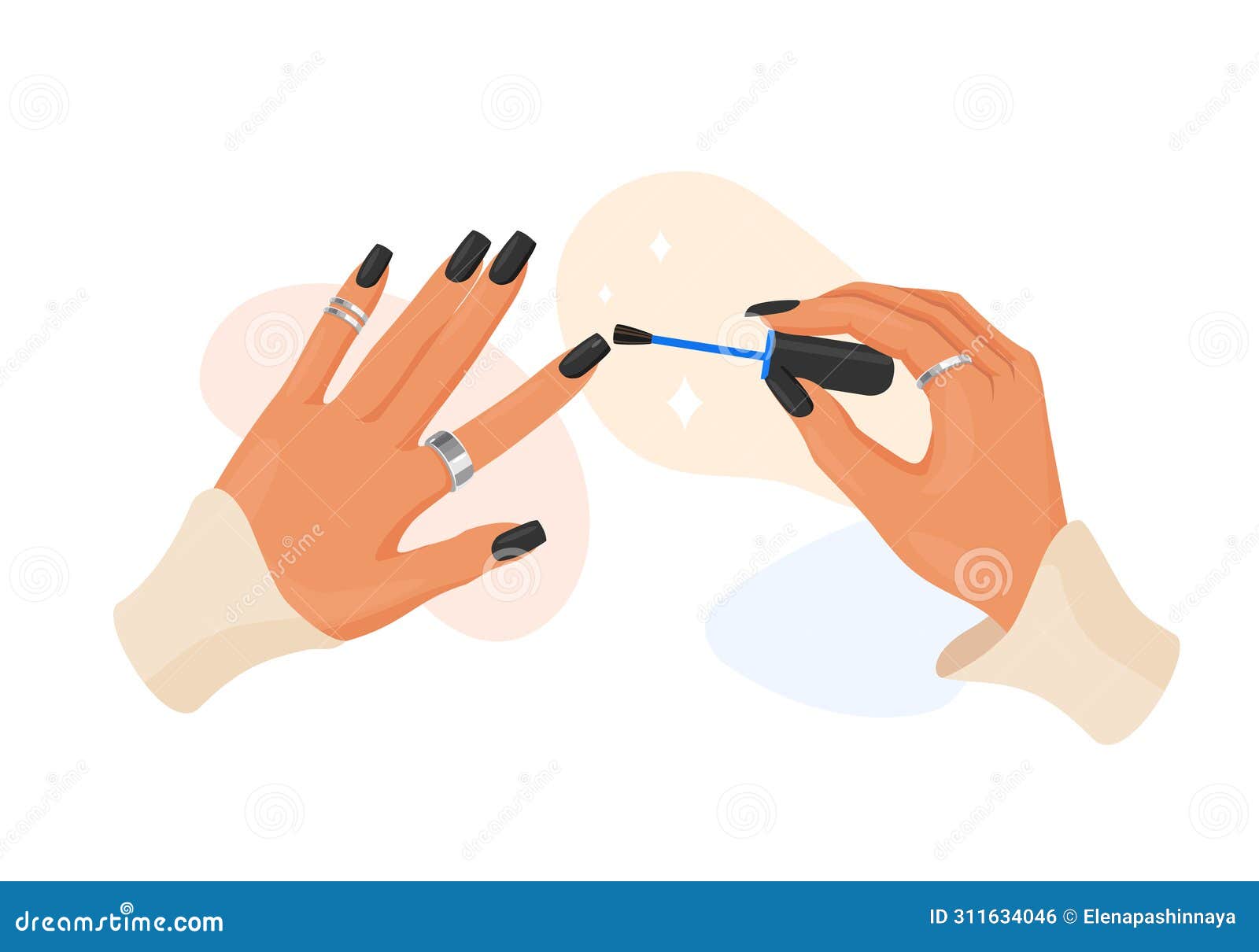 elegant female hands doing manicures