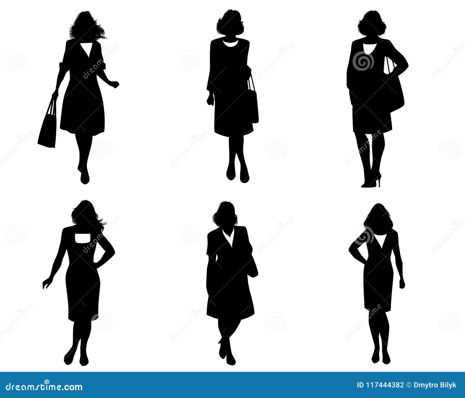 Download Elegant Women Silhouettes Set Stock Vector - Illustration ...