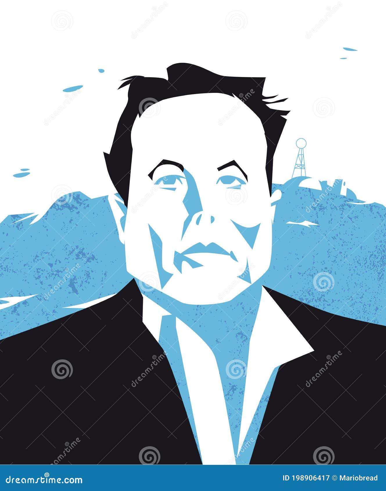 Elon Musk Mars Spaceship Vector Illustrations Editorial Photography 