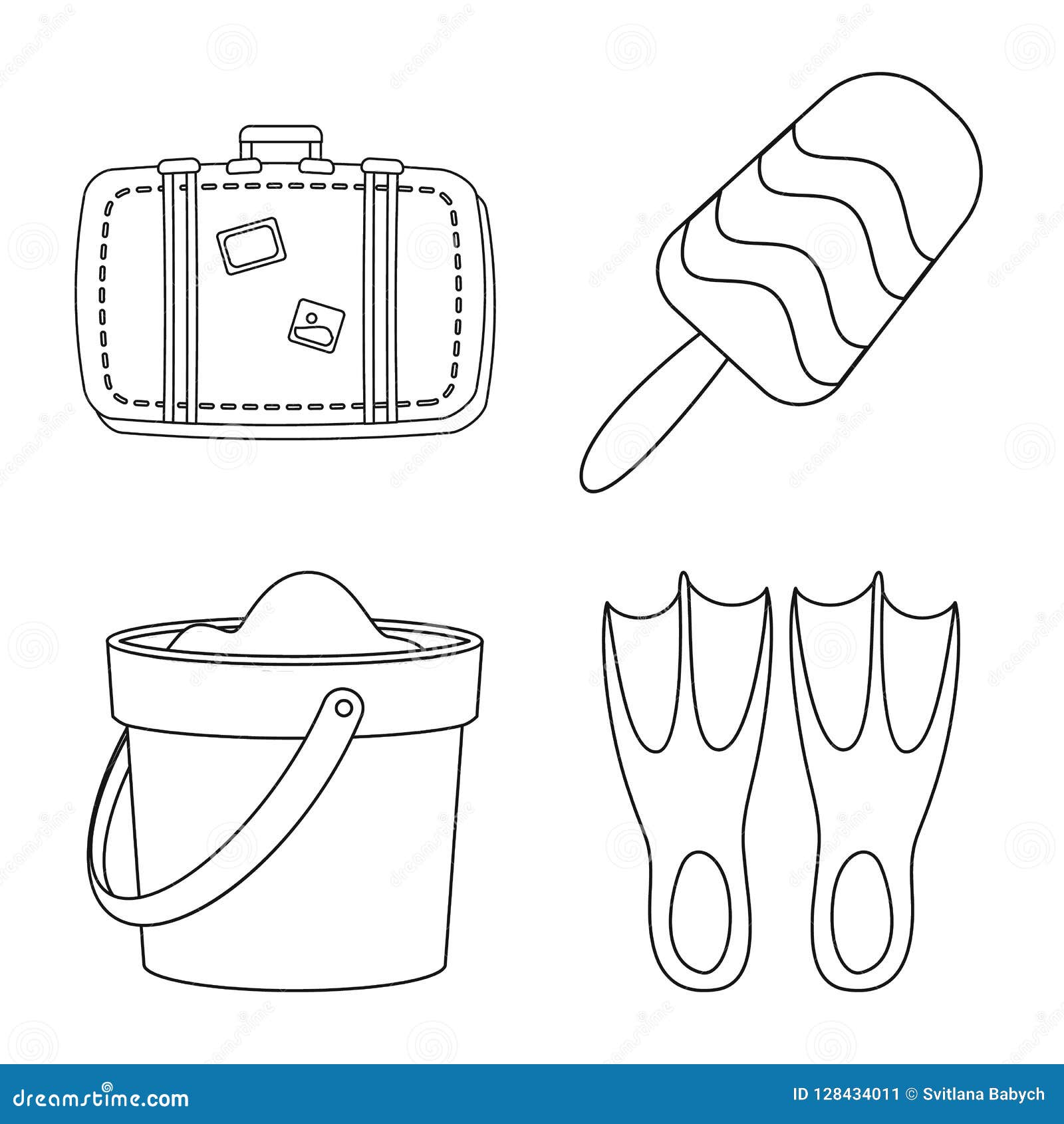 Vector Design of Equipment and Swimming Icon. Collection of Equipment ...