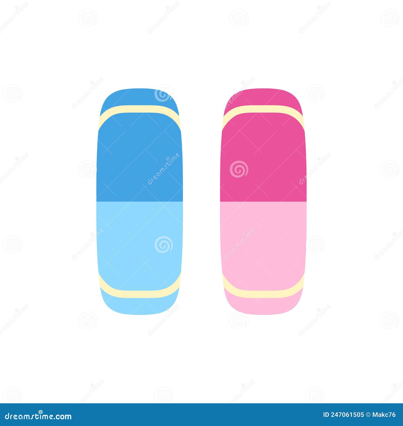 Vector Illustration with Eraser in Cartoon Style Stock Vector
