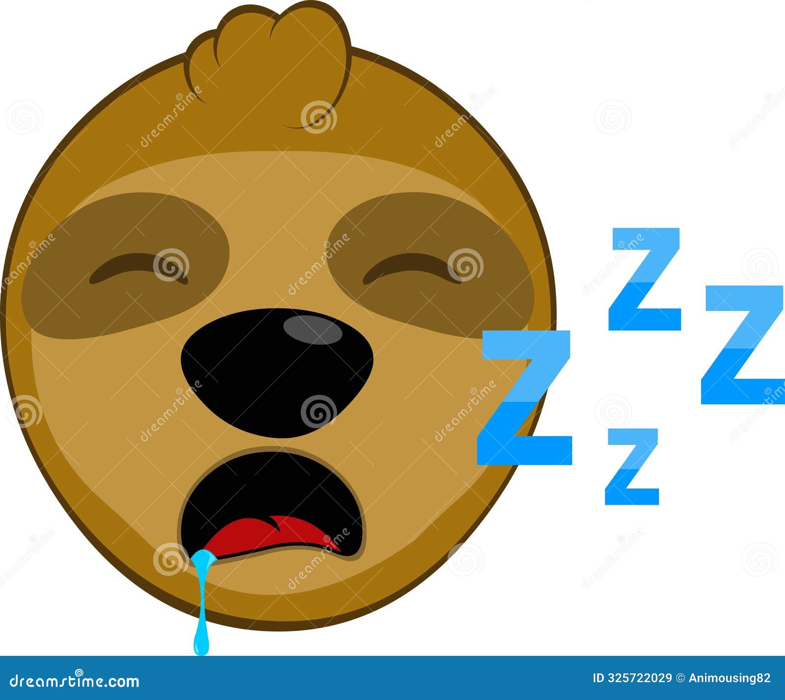 Vector Illustration Head Animal Bear Lazy Cartoon Sleep Snore Drool ...