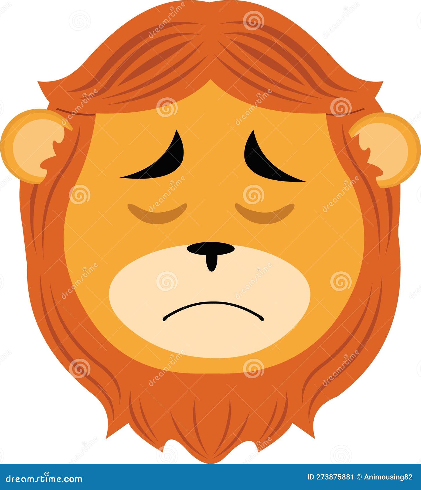  head lion feline sadness expression