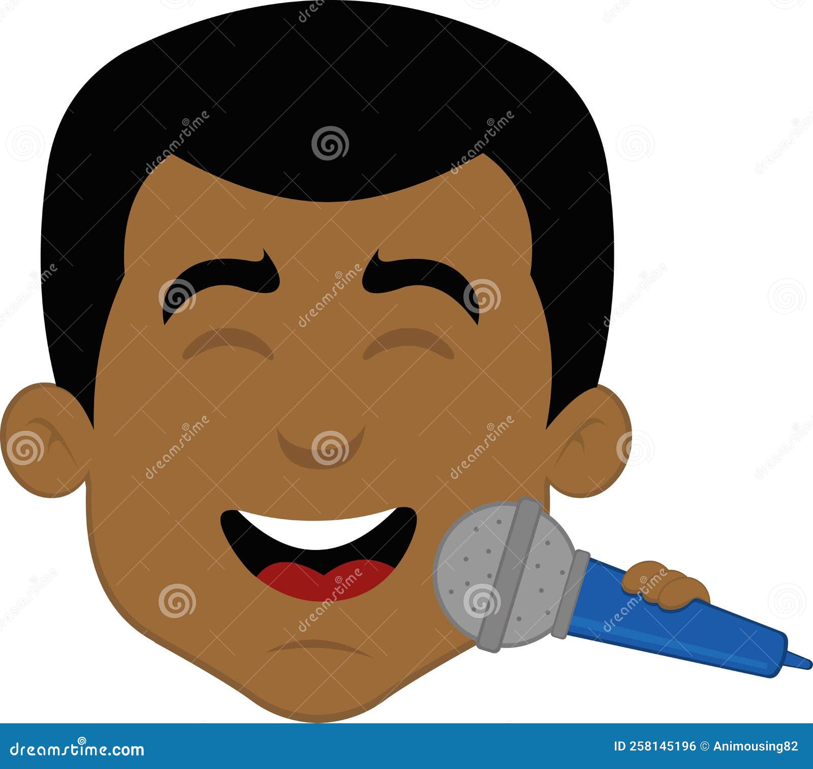 Vector Head Boy Singer Microphone Stock Vector Illustration of