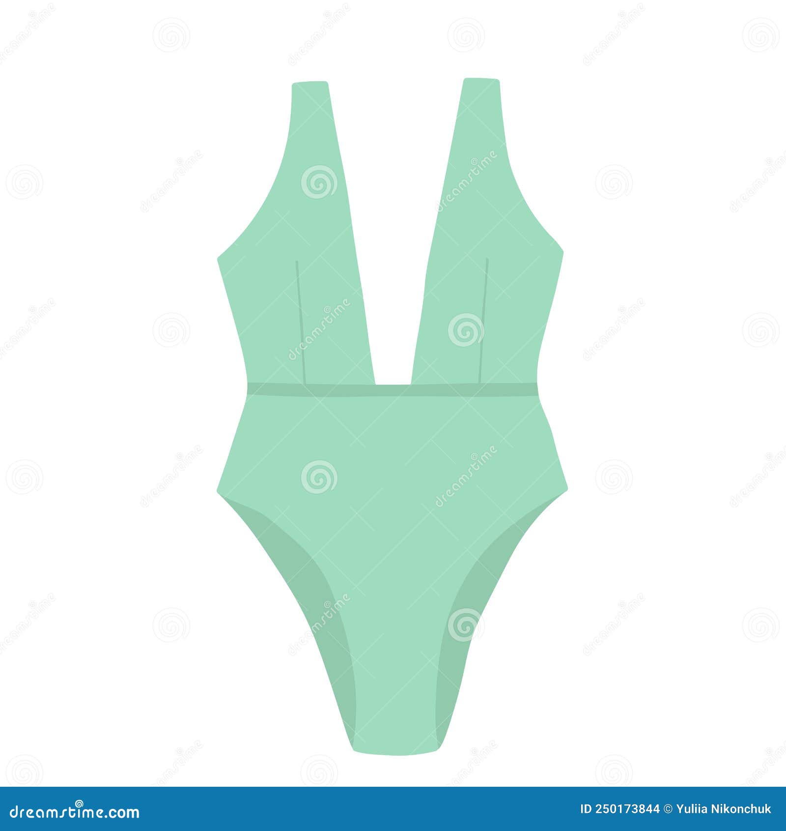 Vector Illustration of Female Bikini, Green Swimsuit Stock Vector