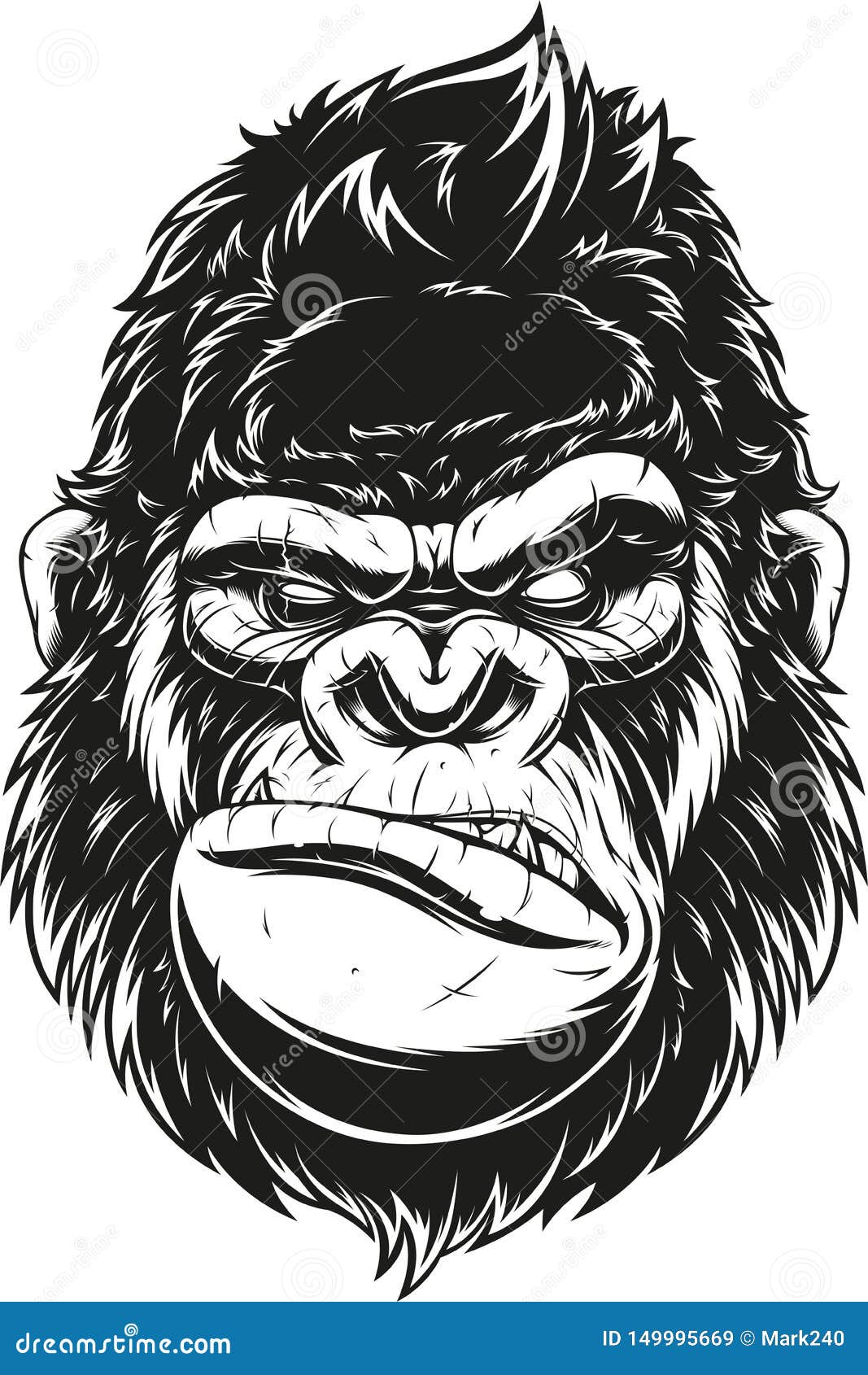 ferocious gorilla head