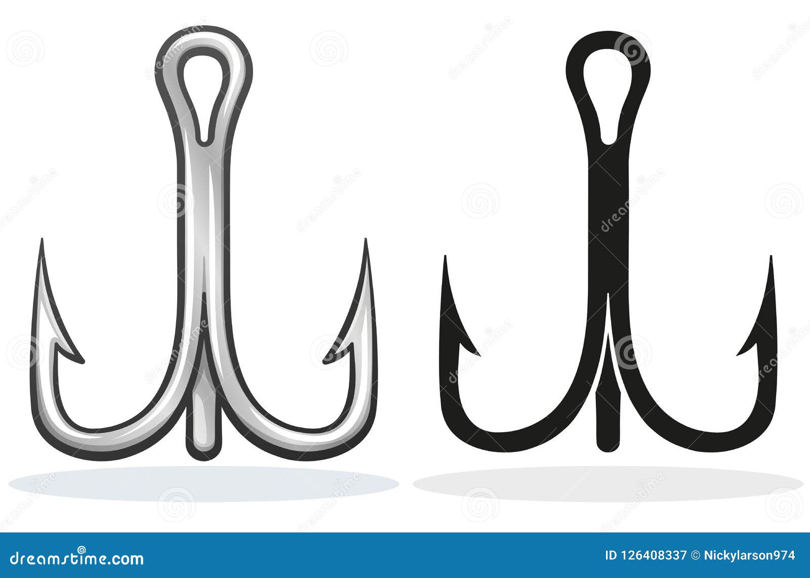 Vector Fish Hook Design Cartoon Stock Vector - Illustration of background,  isolated: 126408337