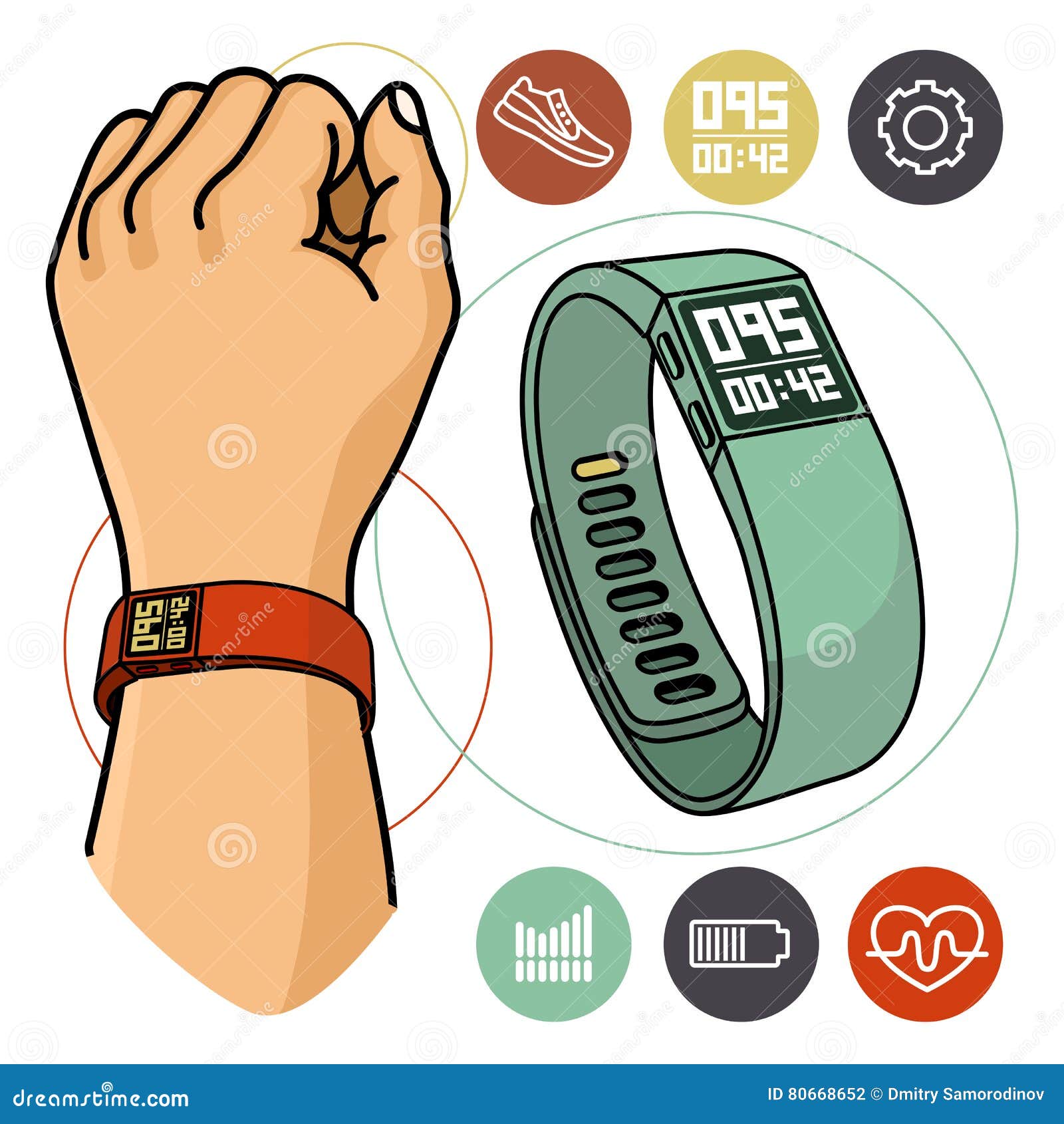   of fitness band, hand bracelet