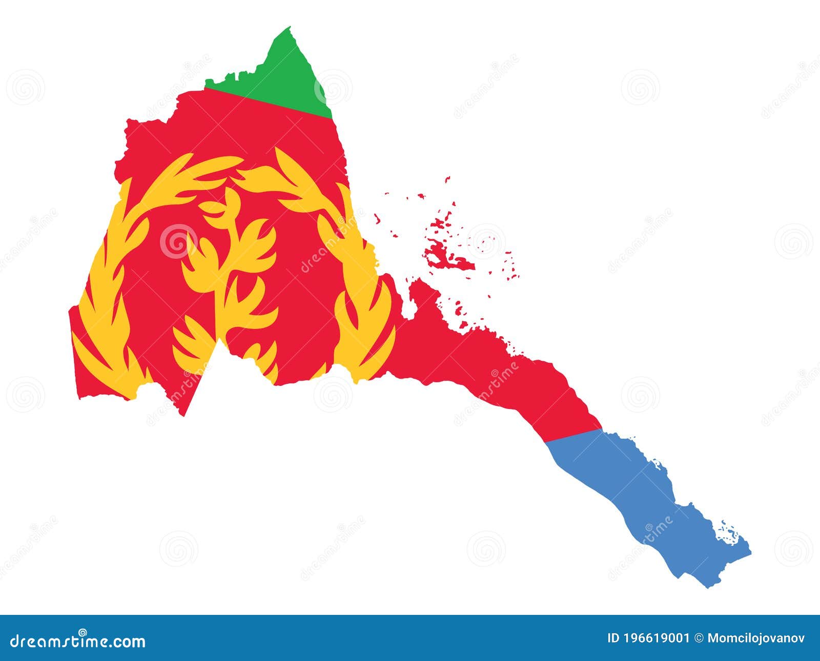 flag map of eritrea