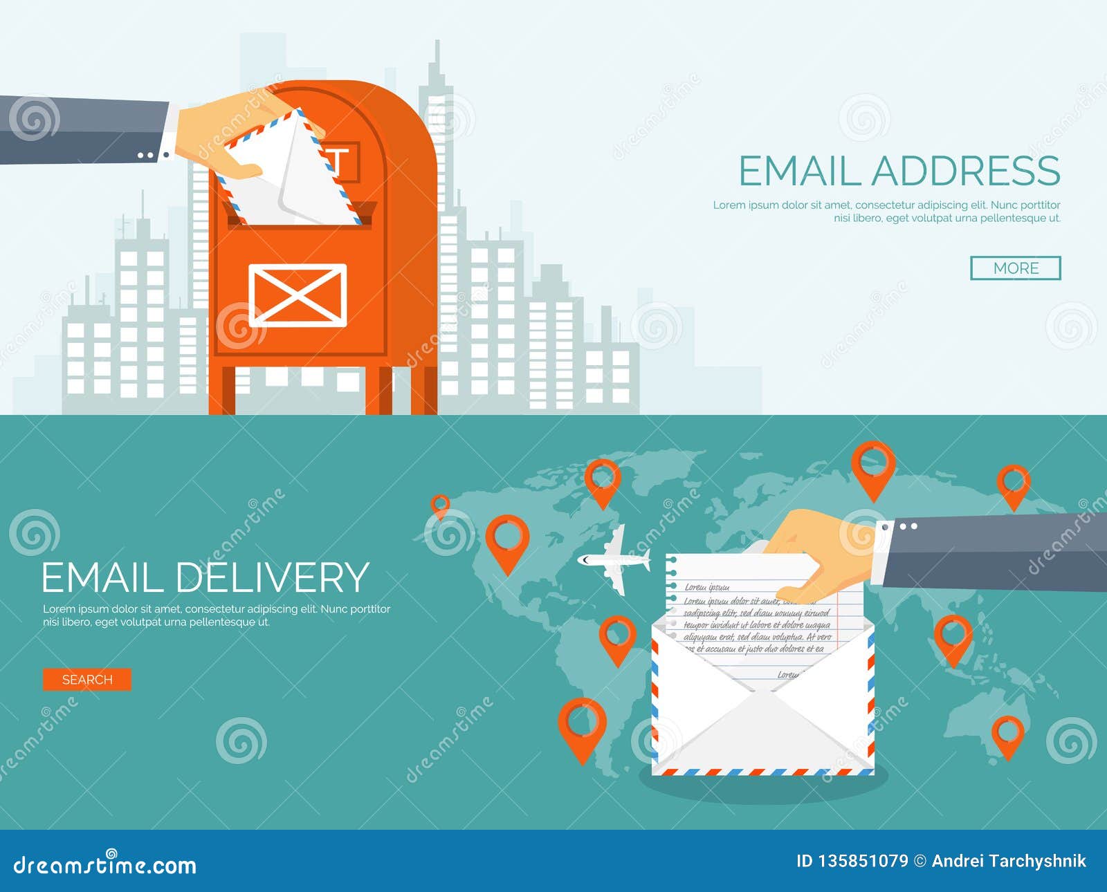 vector illustration flat background with envelope emailing emailing background image