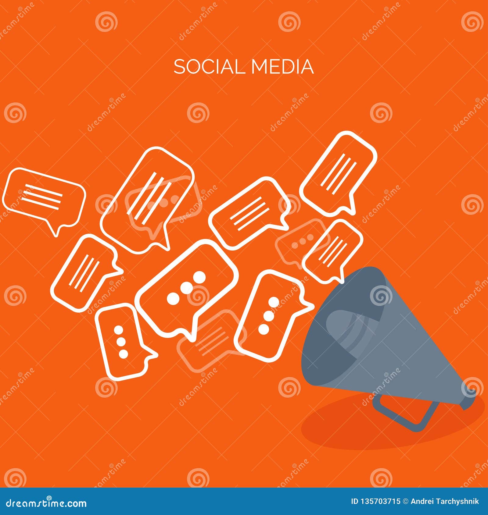 Vector Illustration. Flat Backgrounds Set. Social Media and Chatting