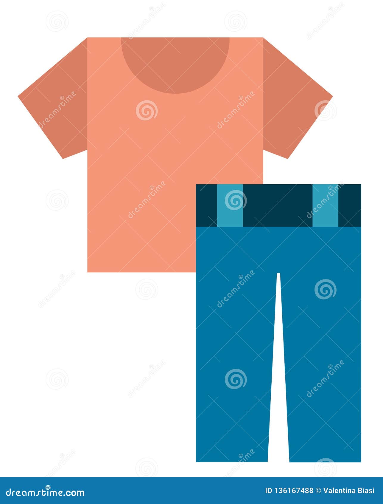 Orange T-shirt and Blue Jeans Stock Vector - Illustration of clothes ...