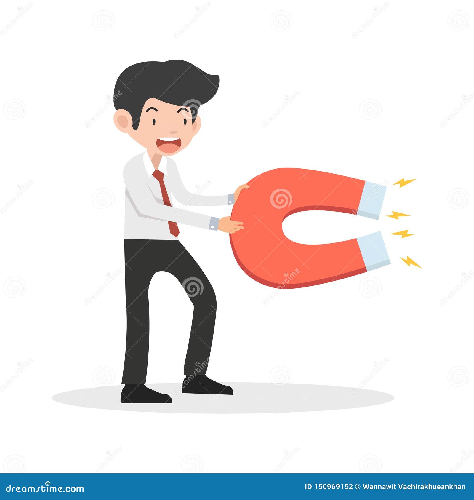 Businessman Hold Big Cartoon Vector Stock Vector Illustration