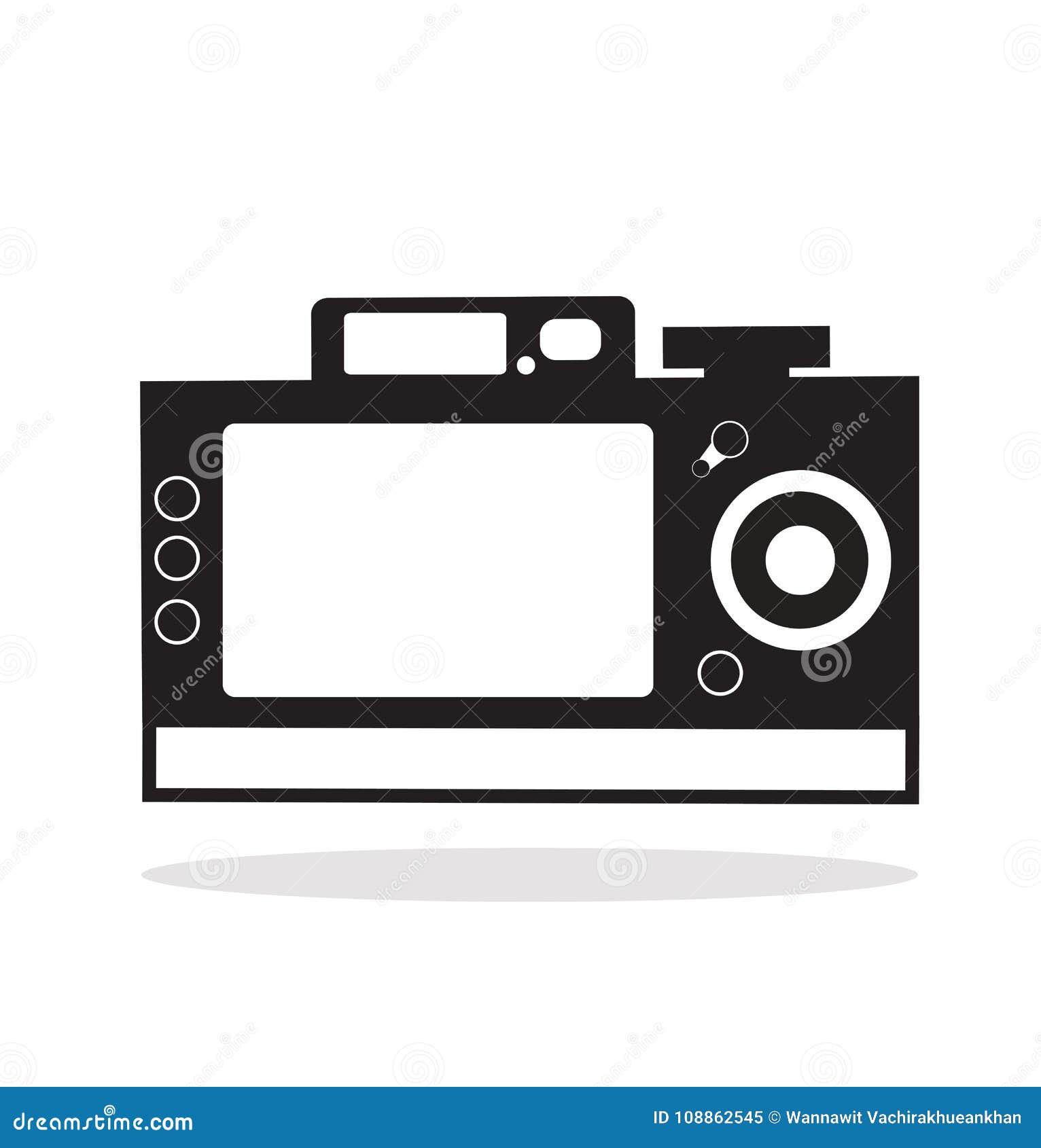 Camera icon back view stock vector. Illustration of button