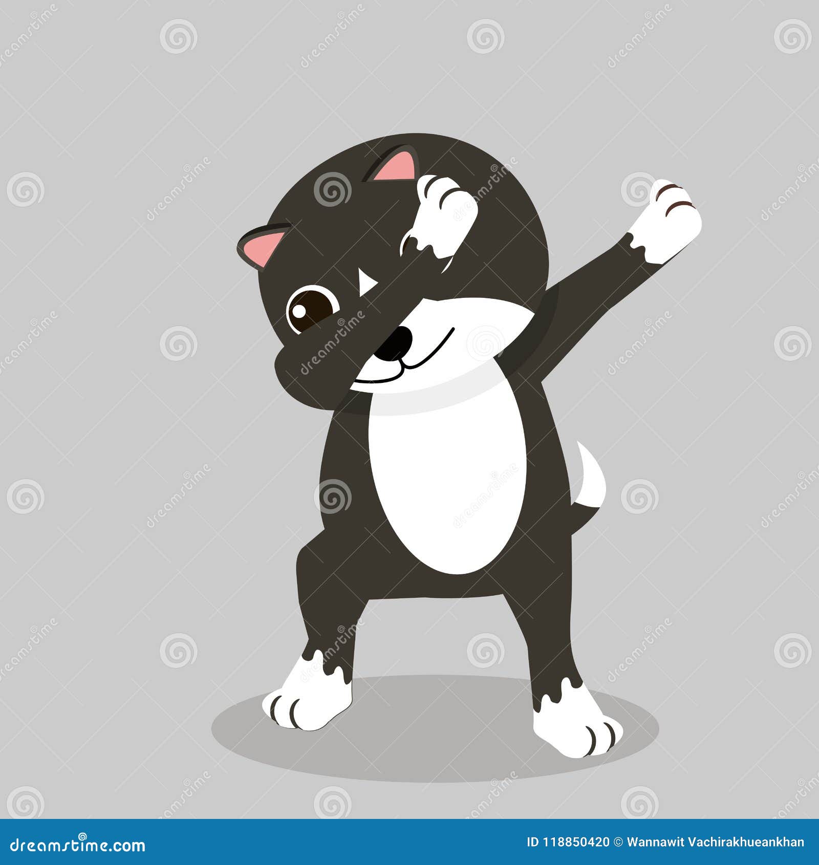 Cute Cat Dub Dancing Sign Vector Stock Vector Illustration of cartoon