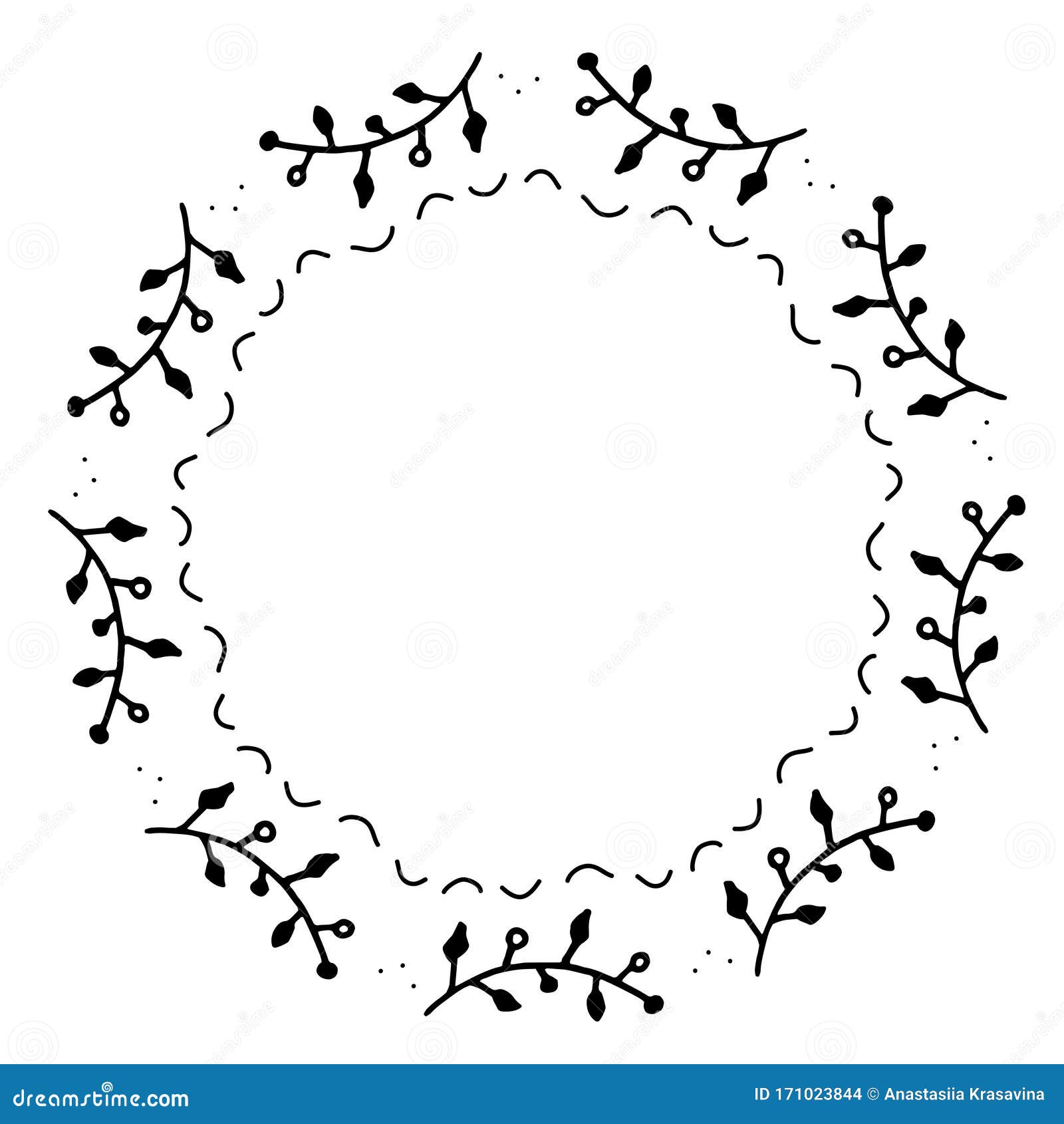Download Vector Illustration Of Floral Frame. Rustic. Hand Drawn ...
