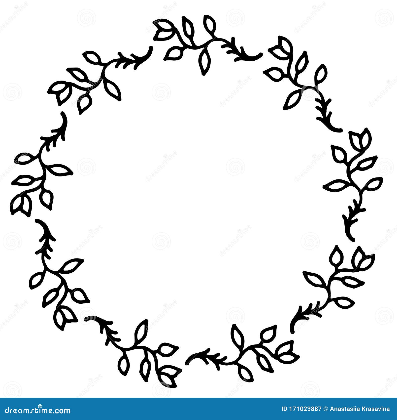 Download Vector Illustration Of Floral Frame. Rustic. Hand Drawn ...