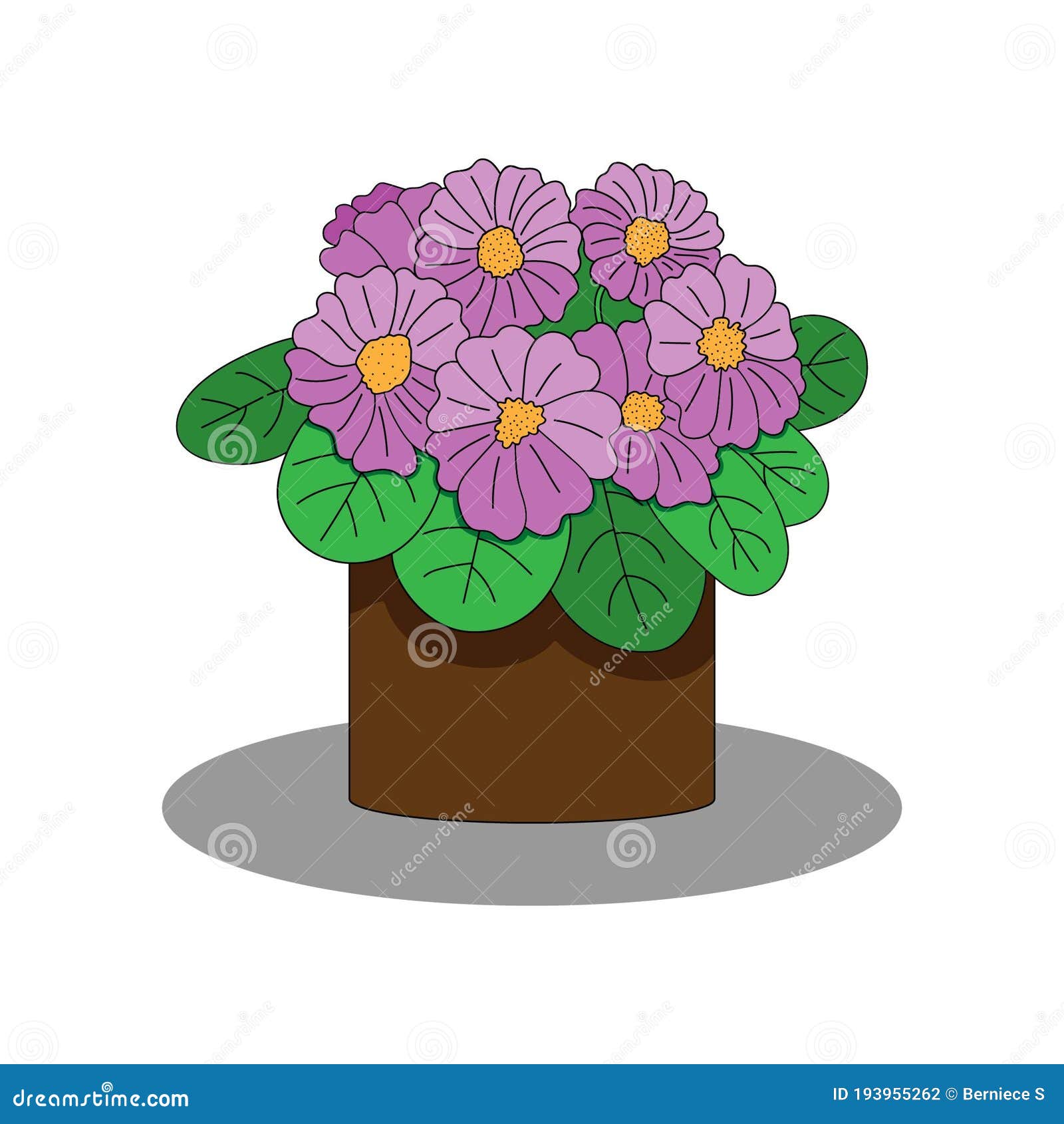  Flower Pot  Decorative Icon Vector Illustration  