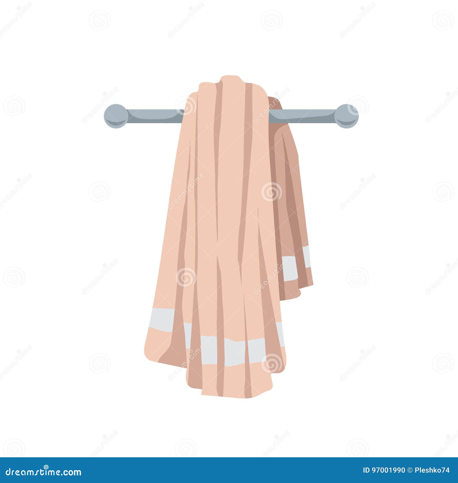 Vector Illustration of Folded Cotton Towel. Cartoon Trendy Flat Style.  Bath, Beach, Pool and Healthcare Icon Stock Vector - Illustration of bath,  beach: 97001990