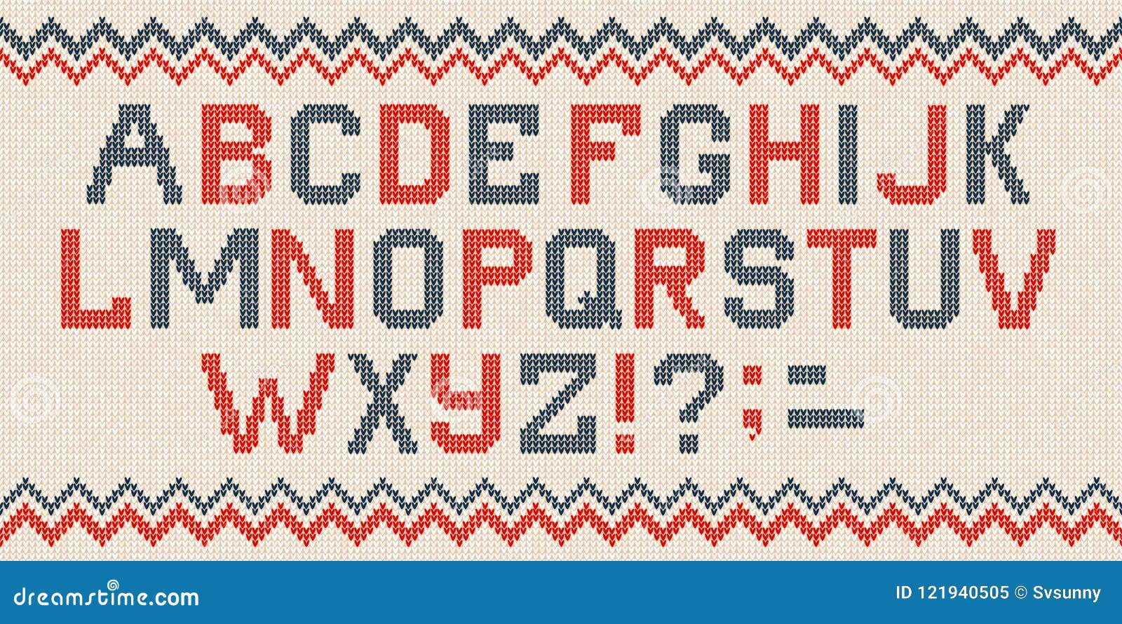 Folk Christmas Font Scandinavian Style Knitted Letters Alphabet Seamless Pattern Stock Vector Illustration Of Knitwear Embroidery 121940505