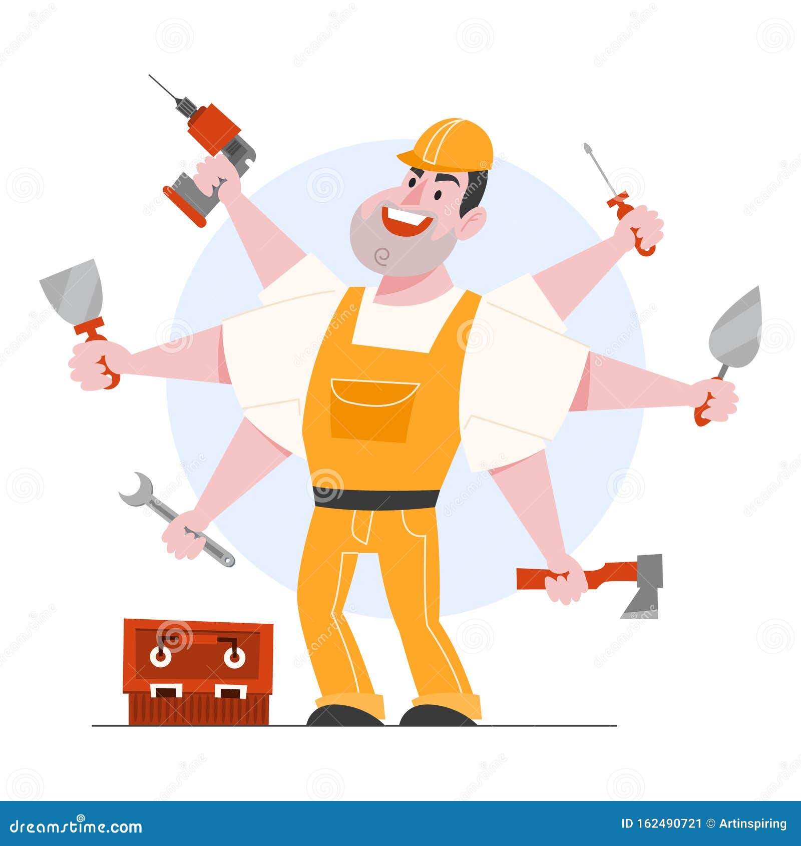 Vector Illustration of Foreman Character. Professional Worker Stock ...