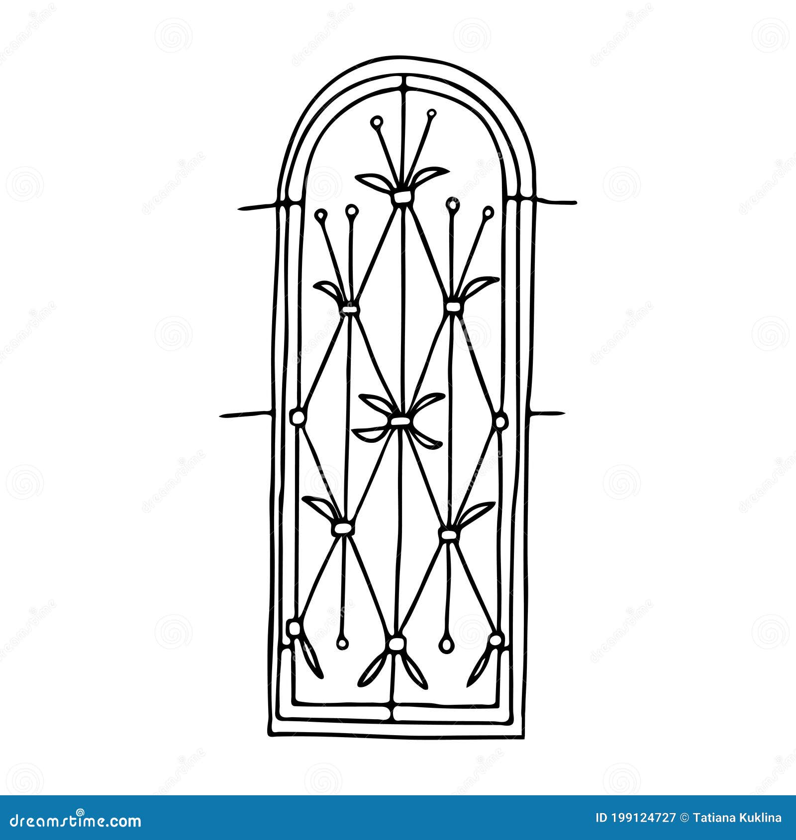 Vector Illustration Metal Grill on the Window Stock Illustration Illustration of