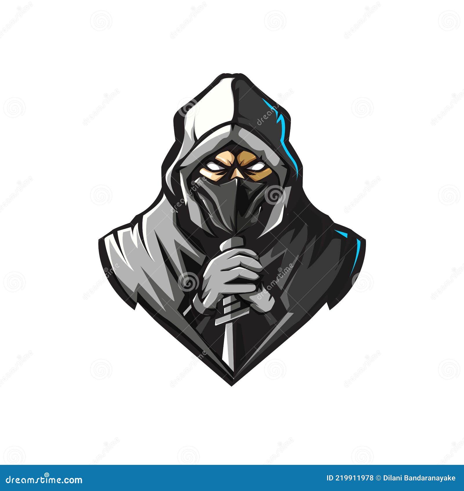 Scary Assassin Face Mascot Design with Vector File Stock Vector ...